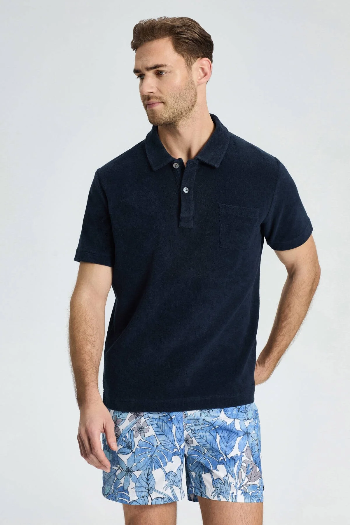 Hemington - Lacivert Havlu Kumaş Polo Yaka T-Shirt (1)