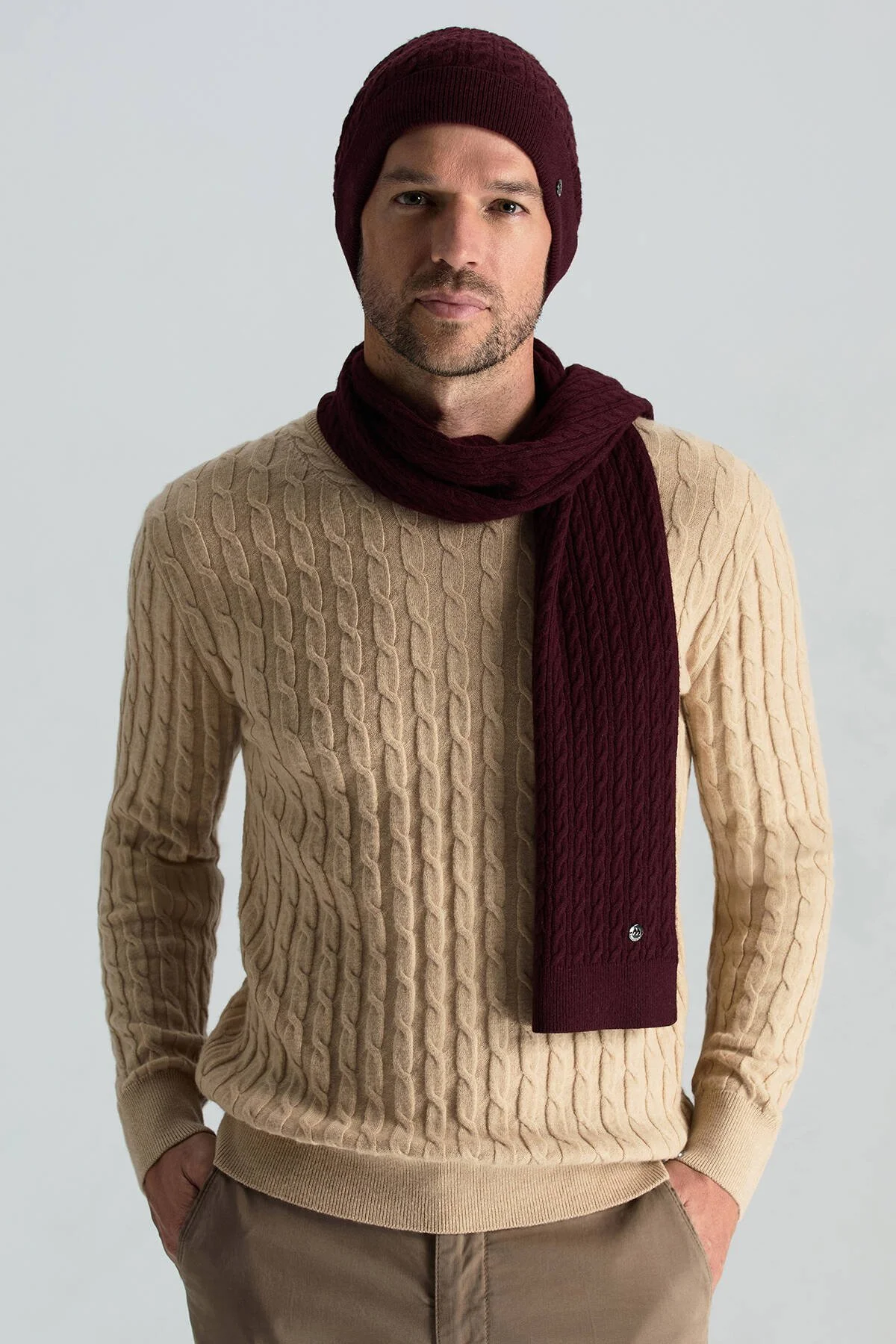 Hemington - Lambswool Yün Bordo Bere (3)