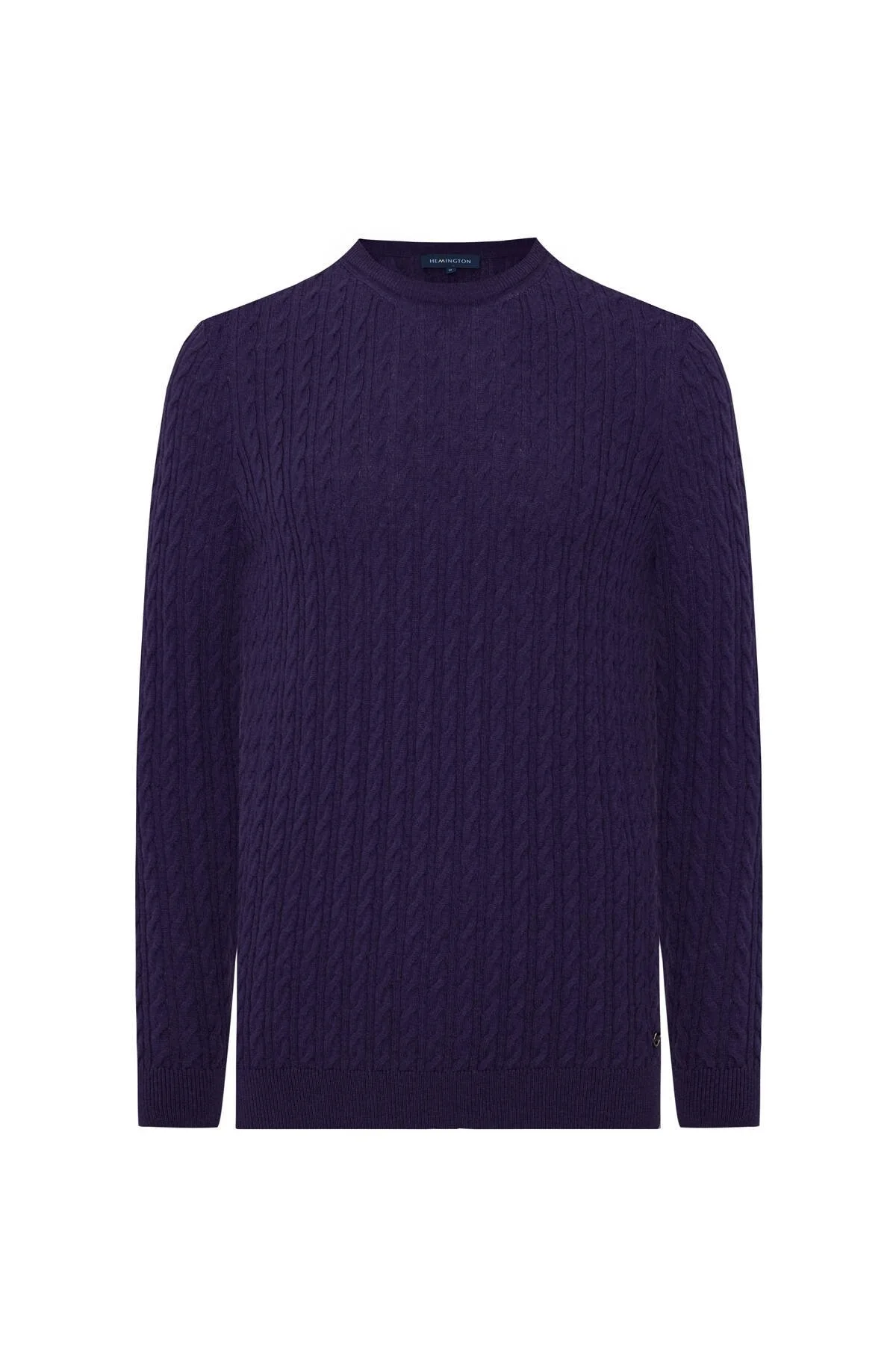 Hemington - Saç Örgü Desen Lambswool Mor Kazak (7)