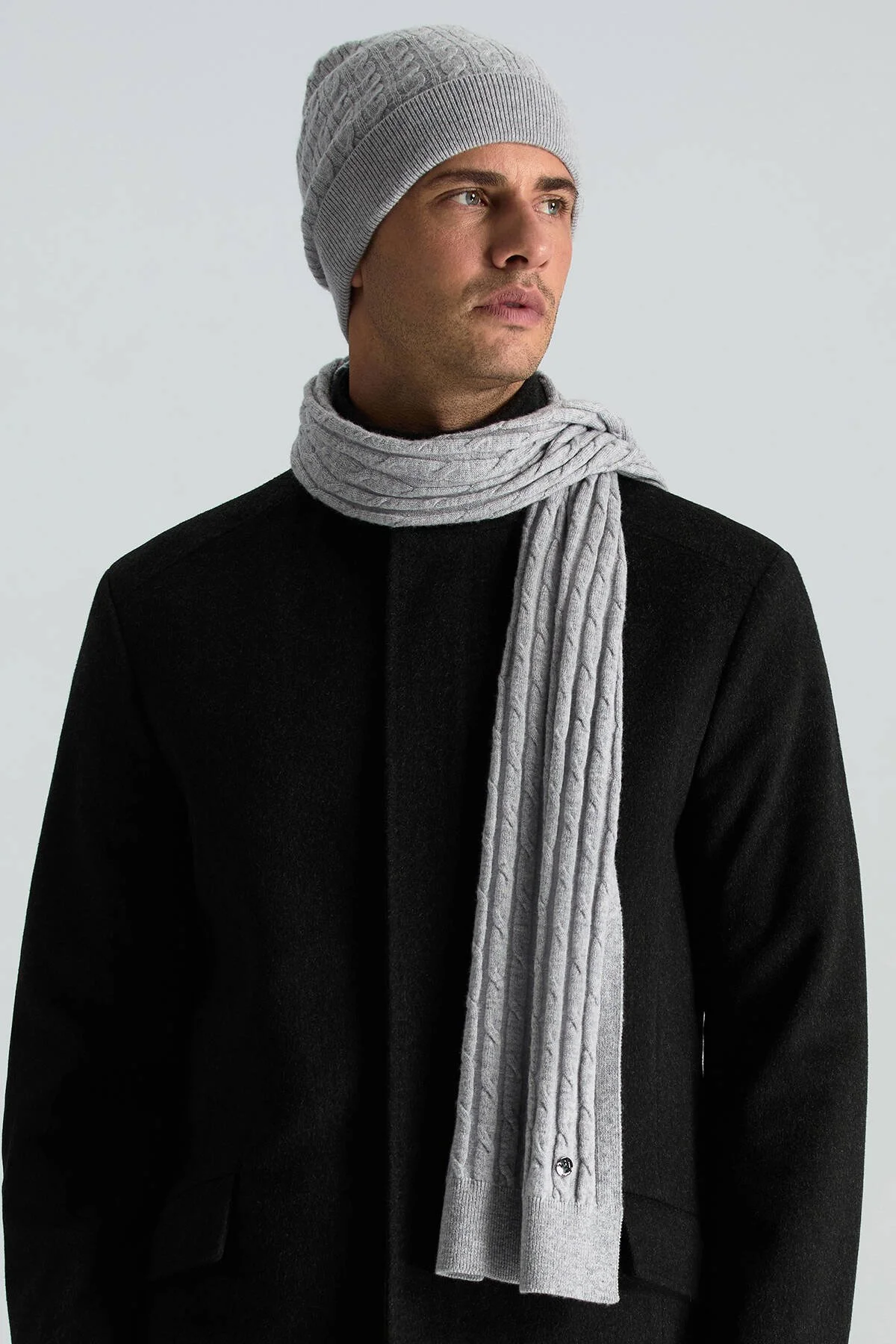 Hemington - Lambswool Yün Açık Gri Bere (2)