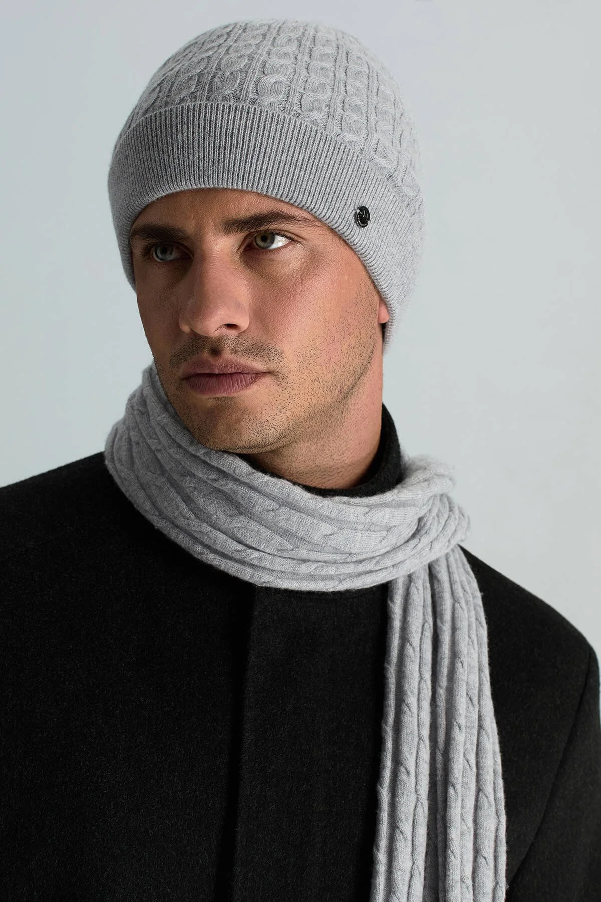Hemington - Lambswool Yün Açık Gri Bere (1)