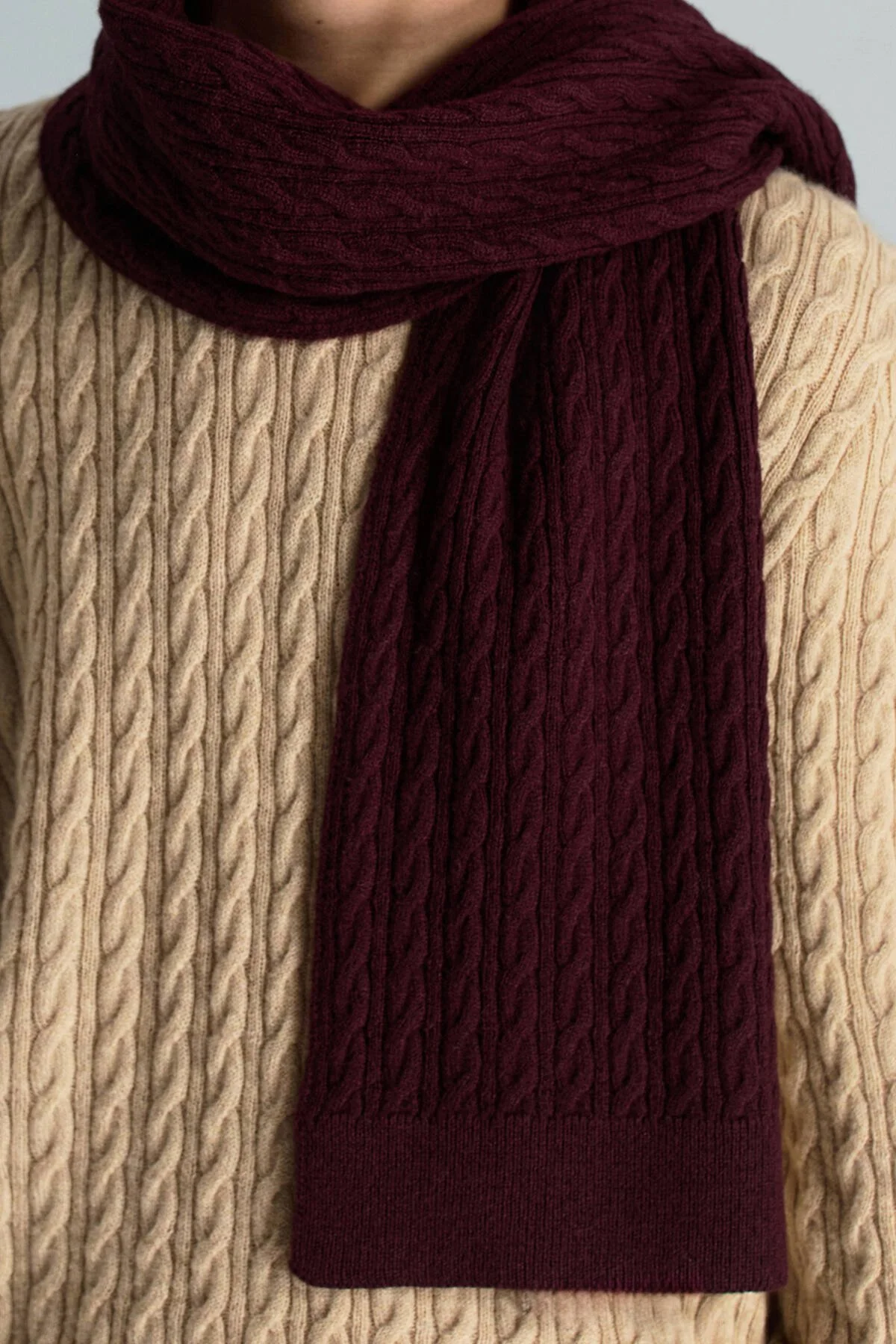 Hemington - Lambswool Yün Bordo Çocuk Atkı (3)