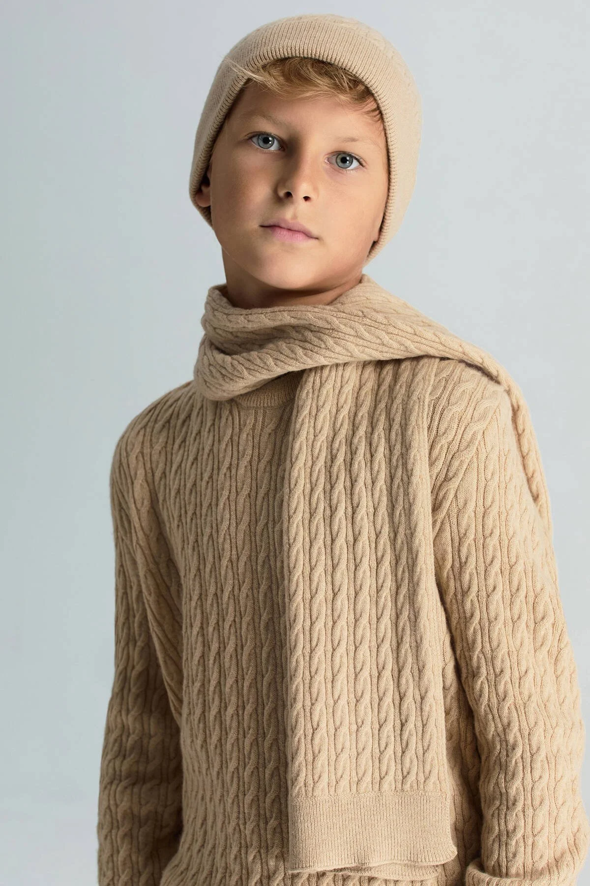 Hemington - Lambswool Yün Camel Çocuk Atkı (2)