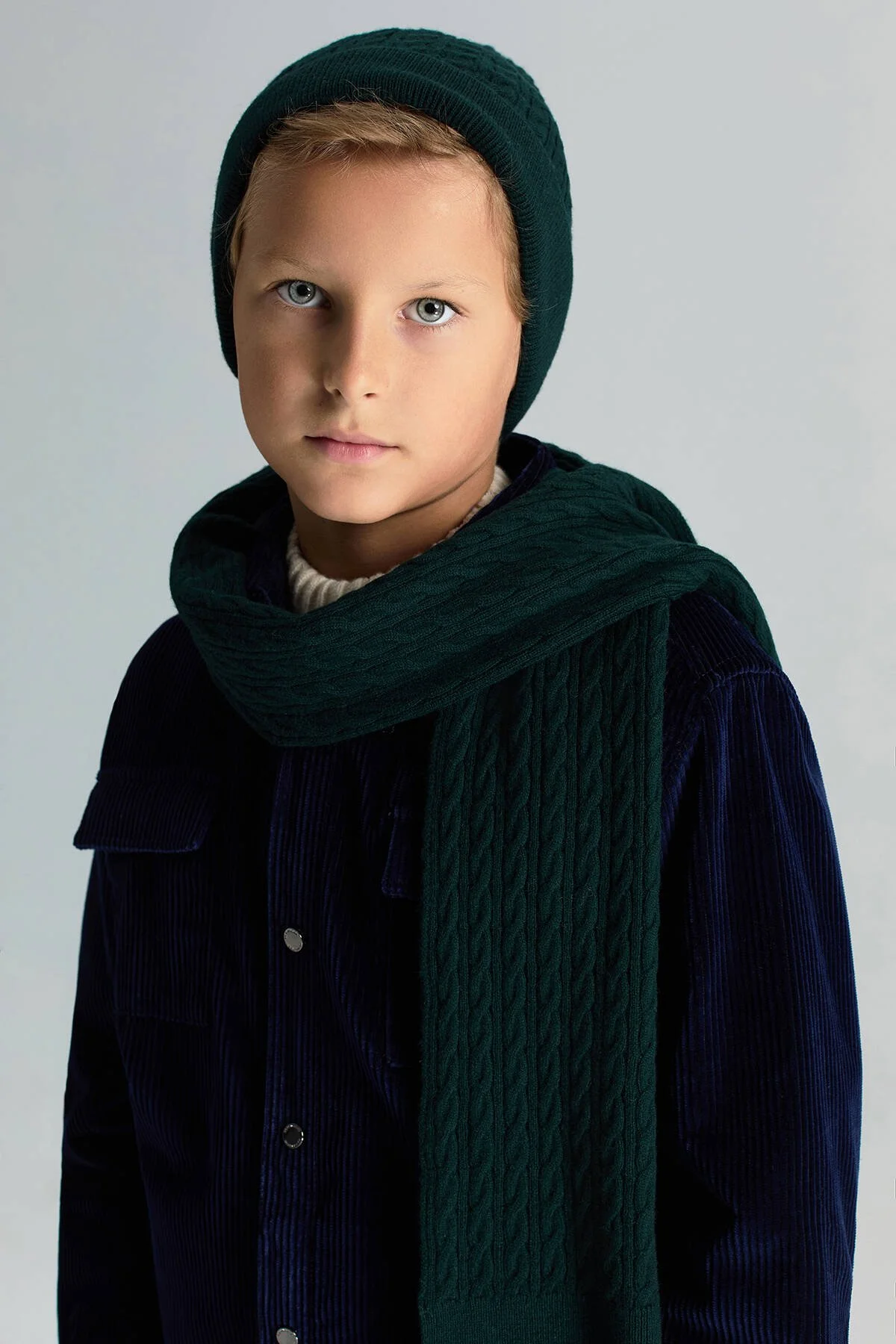 Hemington - Lambswool Yün Yeşil Çocuk Bere (2)