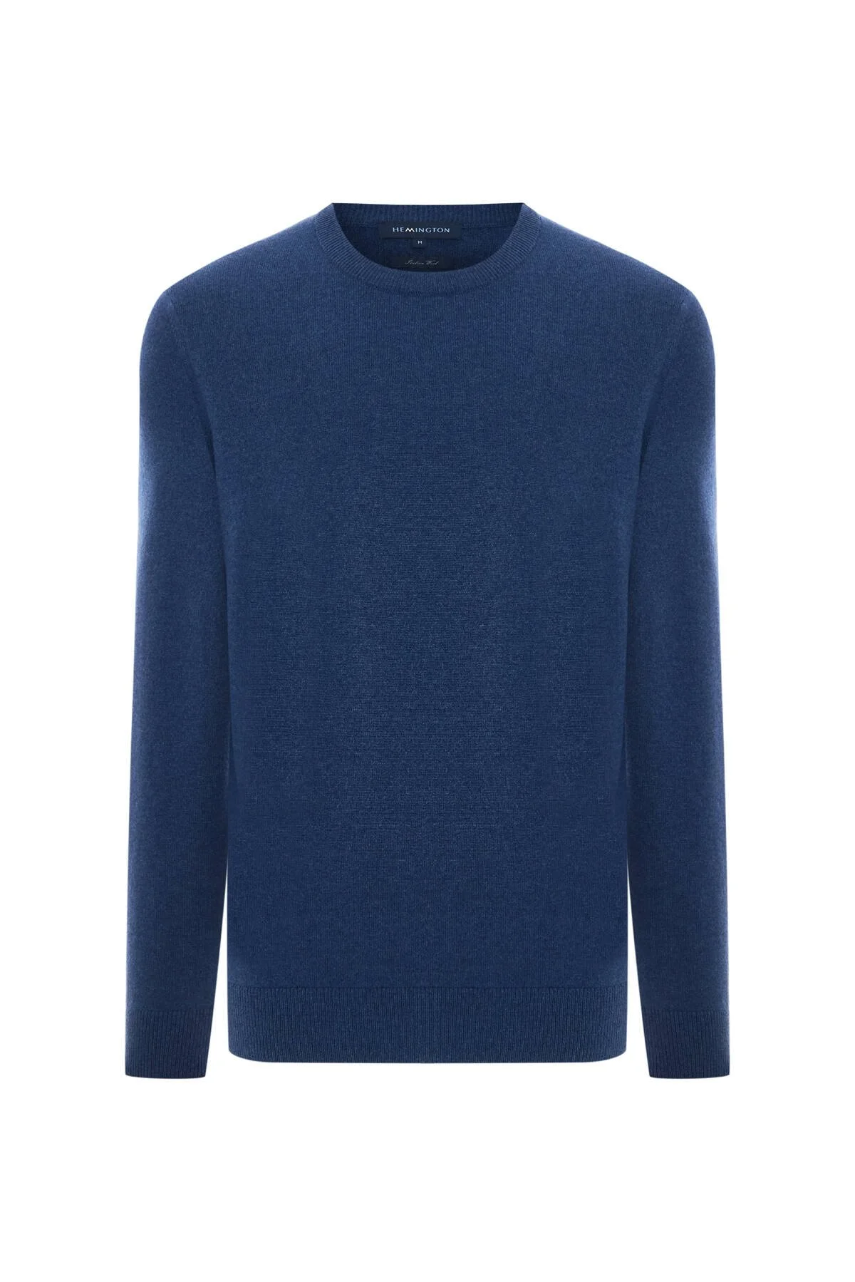 Hemington - Lambswool Yünü Bisiklet Yaka Mavi Triko Kazak (7)
