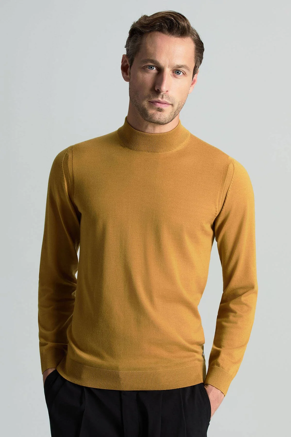 Hemington - Lupetto Yaka Merino Yün Sarı Triko (1)