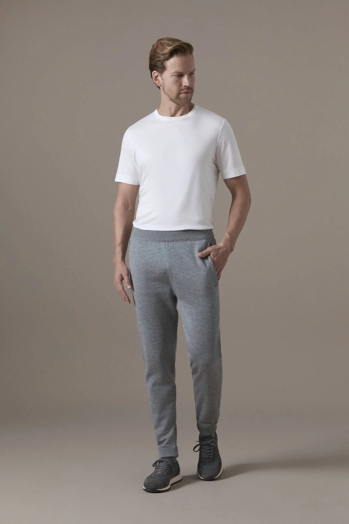 Hemington - Merino Yün Açık Gri Triko Pantolon (3)