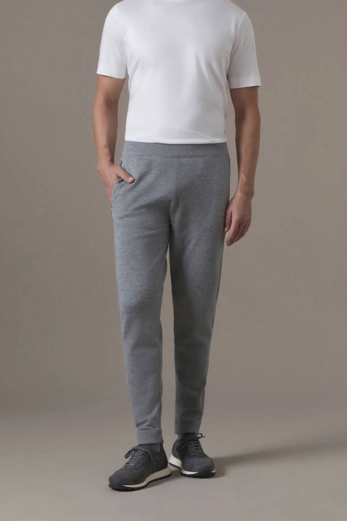 Hemington - Merino Yün Açık Gri Triko Pantolon (1)