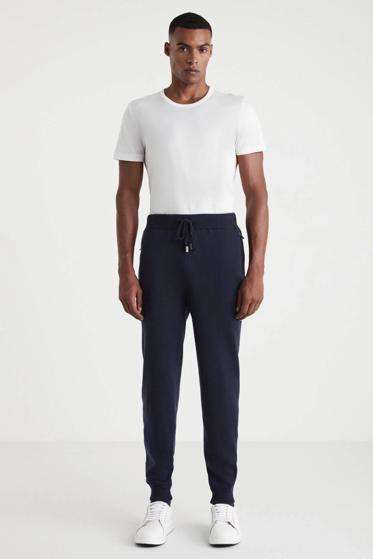 Hemington - Lacivert Merino Yün Activewear Şerit Detaylı Triko Pantolon (3)