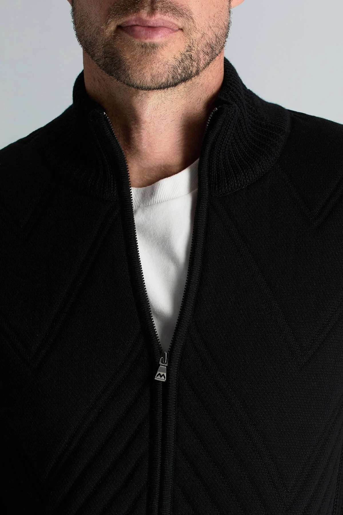 Hemington - Merino Yün Activewear Siyah Triko Ceket (5)