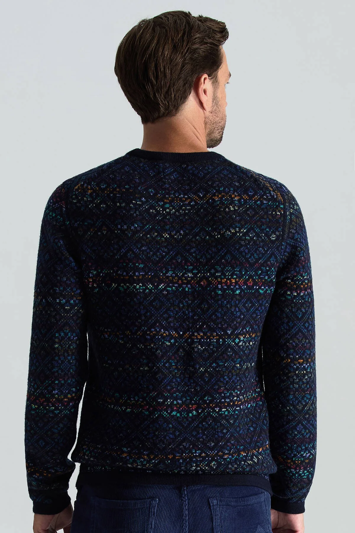 Hemington - Merino Yün Etnik Desen Lacivert Kazak (4)
