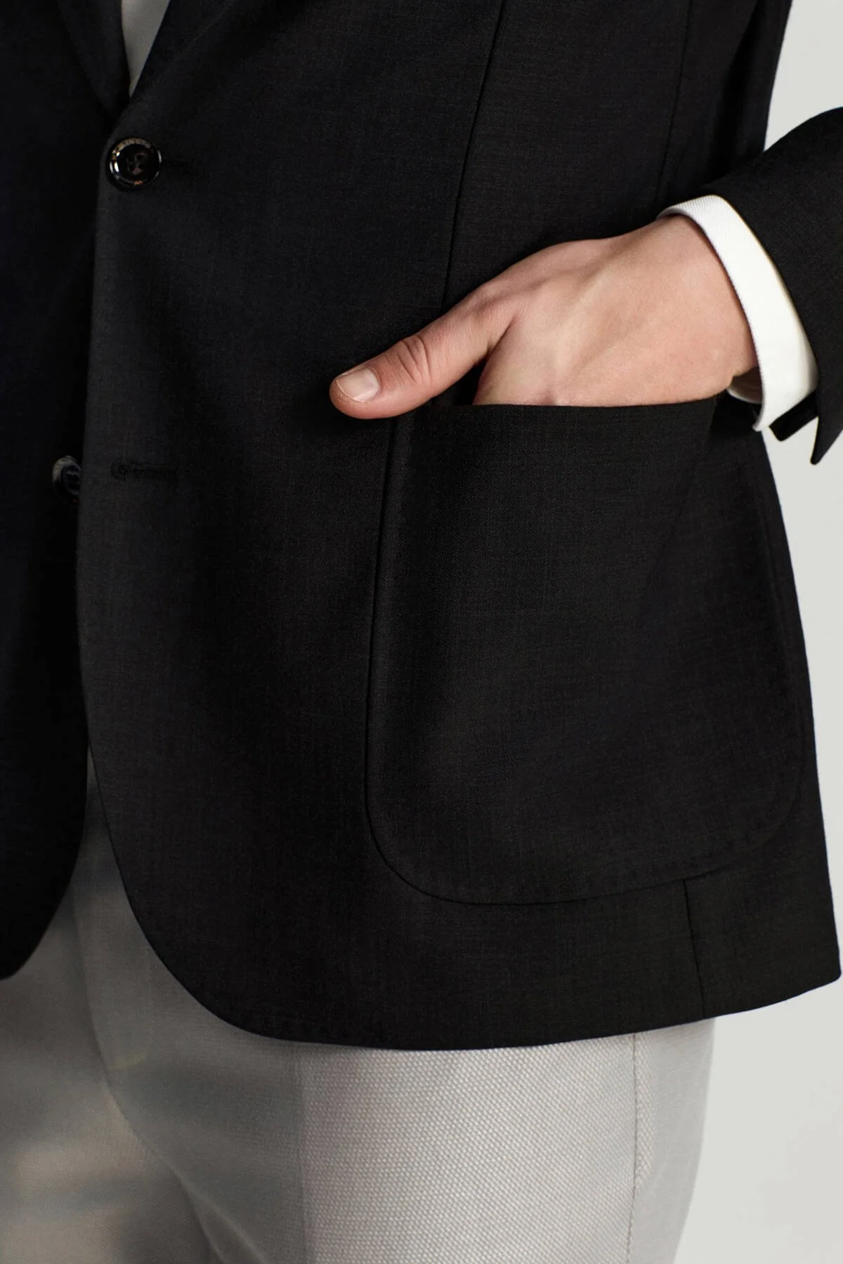 Hemington - Merino Yün-İpek-Keten Karışım Siyah Blazer Ceket (5)
