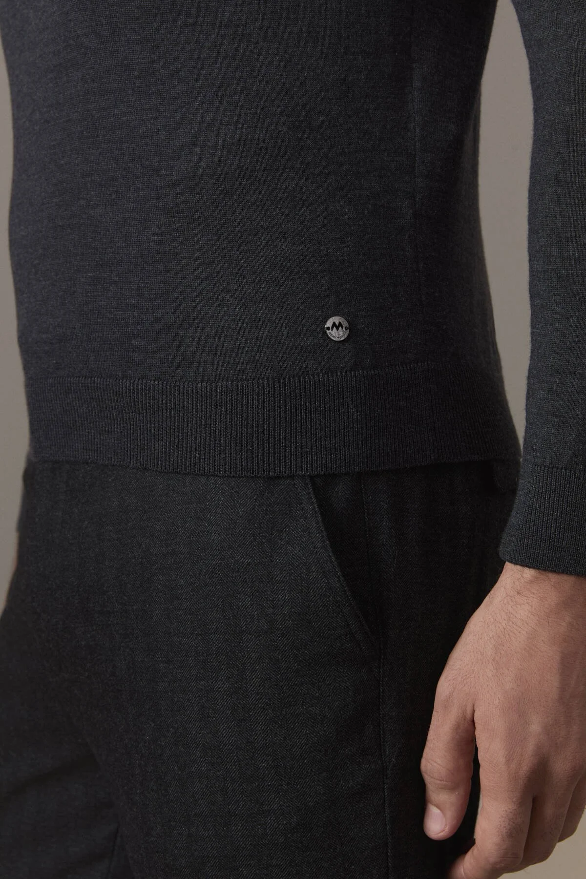 Hemington - Merino Yün Lupetto Yaka Antrasit Triko (4)
