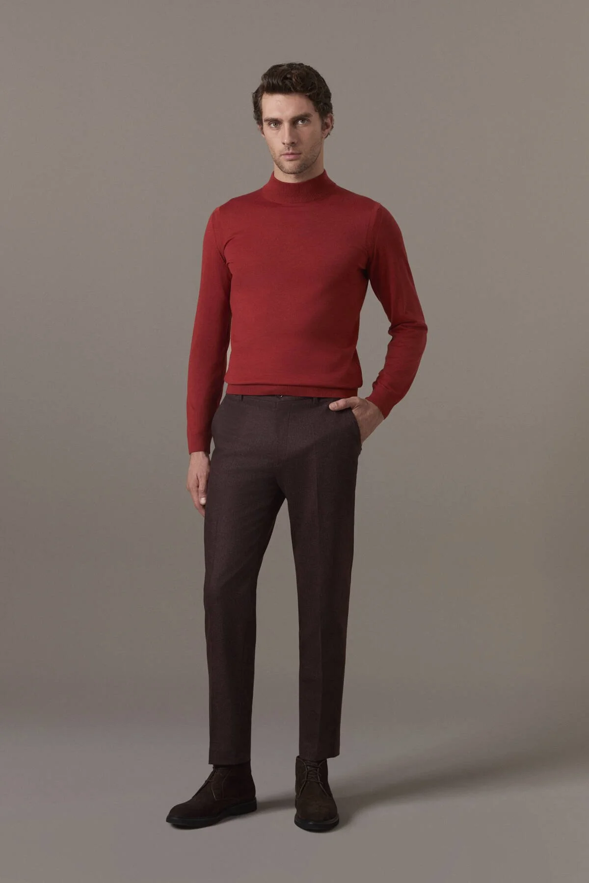 Hemington - Merino Yün Lupetto Yaka Kırmızı Triko (2)