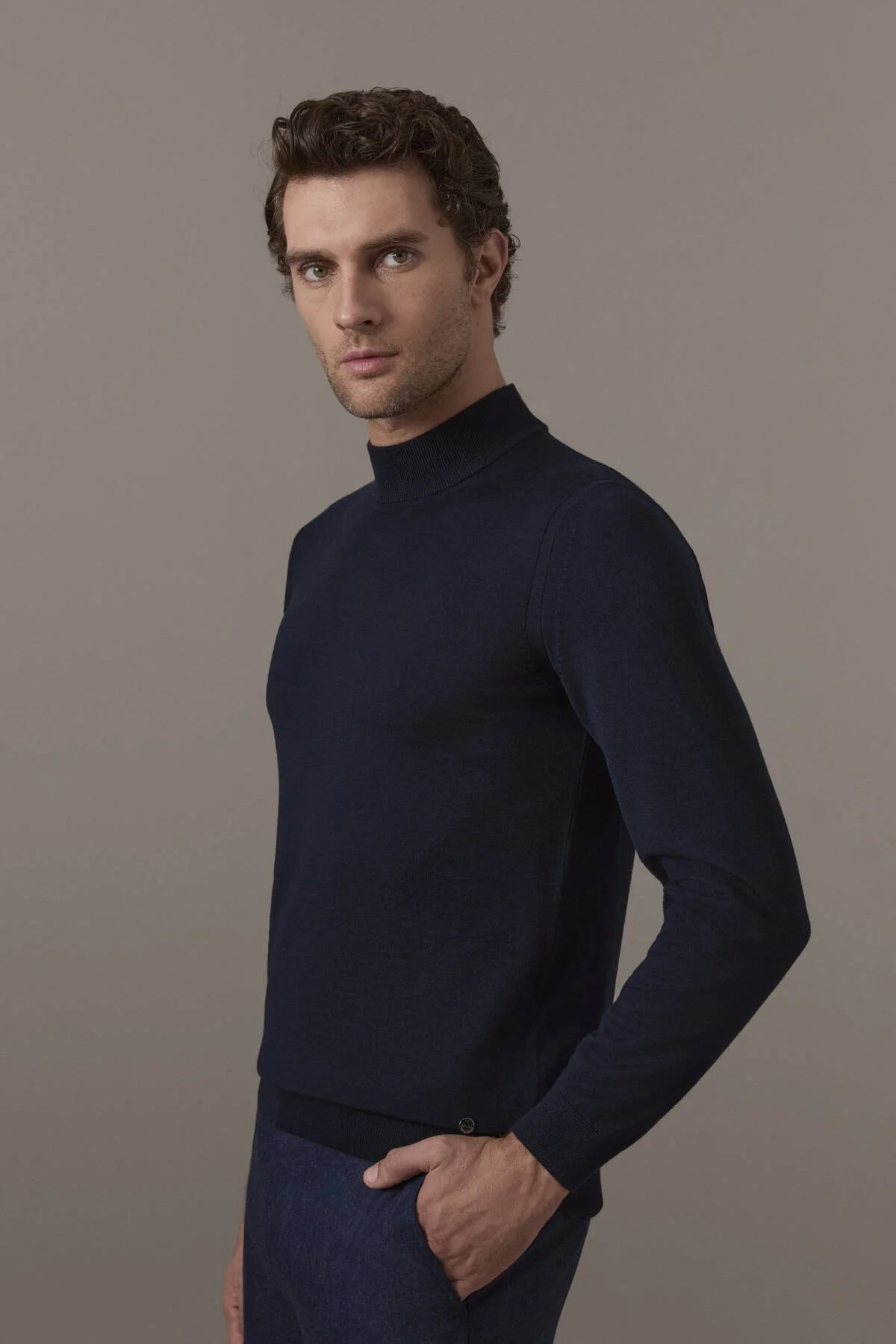 Hemington - Merino Yün Lupetto Yaka Lacivert Triko (2)