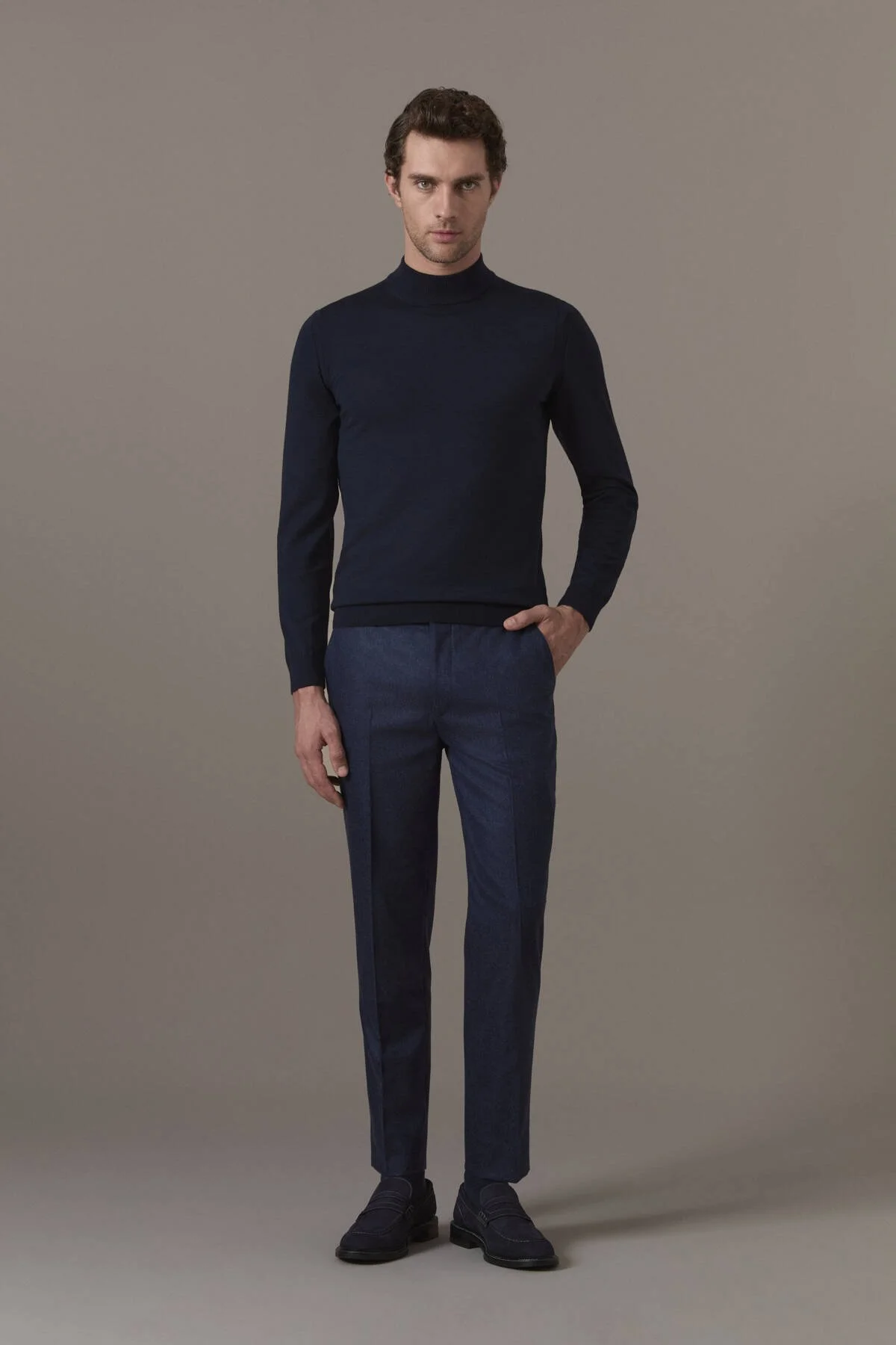 Hemington - Merino Yün Lupetto Yaka Lacivert Triko (3)
