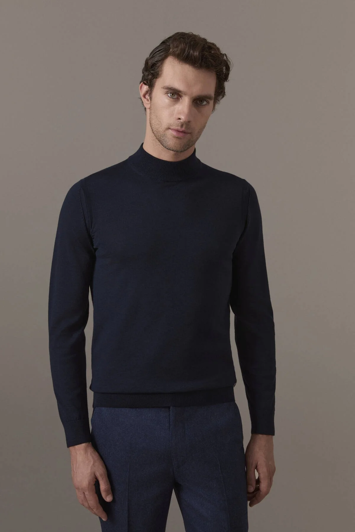 Hemington - Merino Yün Lupetto Yaka Lacivert Triko (1)
