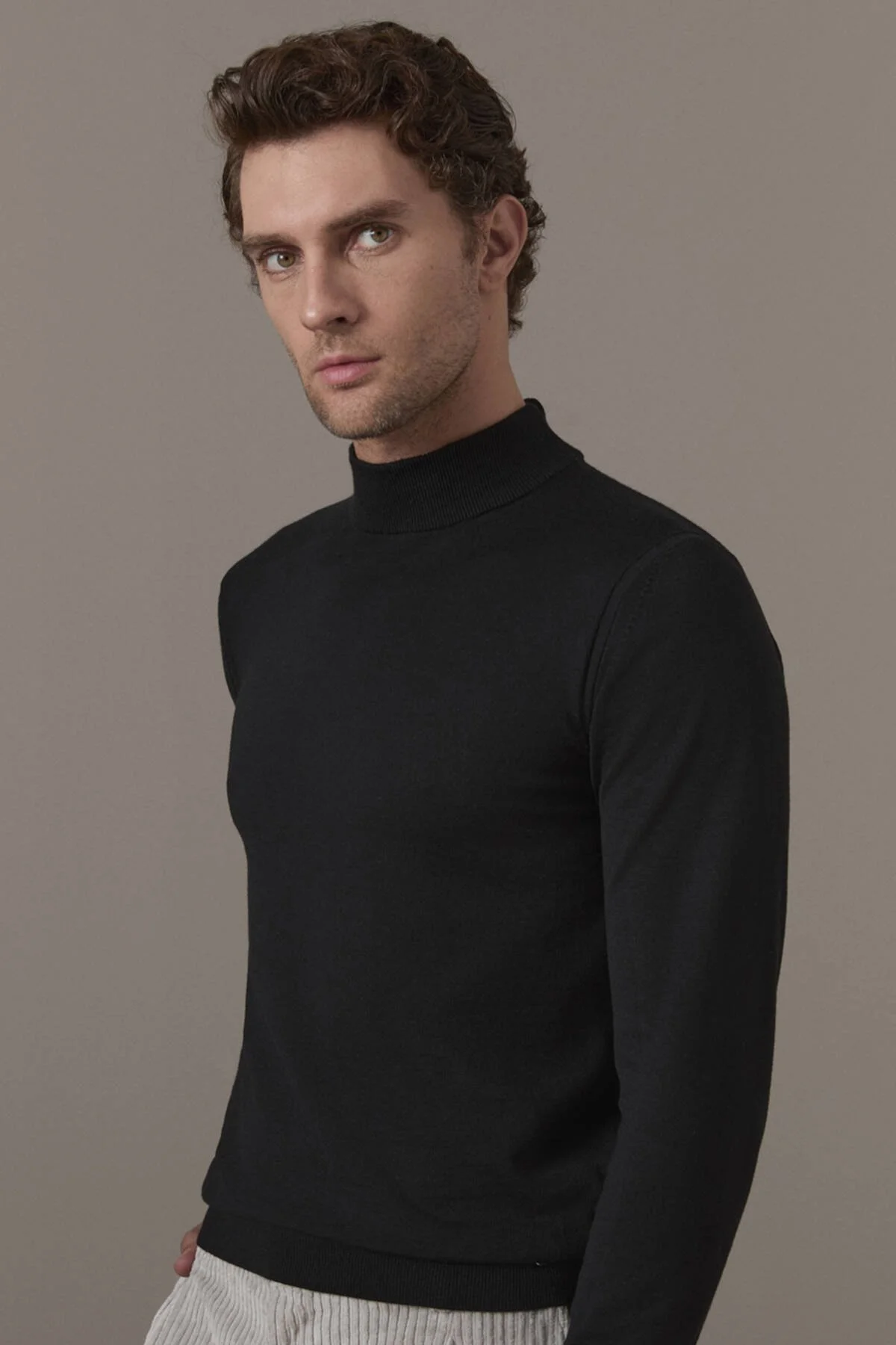 Hemington - Merino Yün Lupetto Yaka Siyah Triko (1)