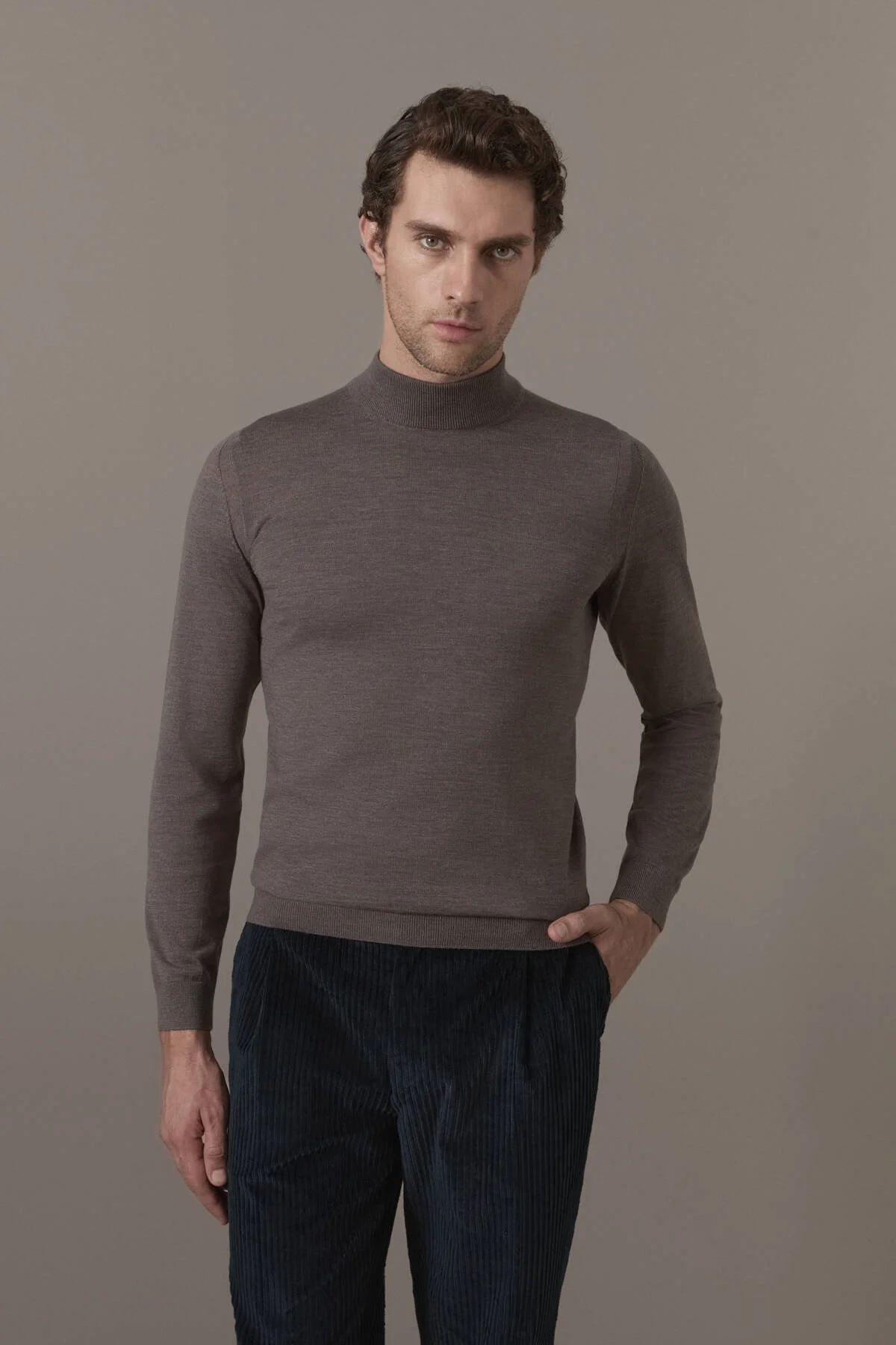 Hemington - Merino Yün Lupetto Yaka Vizon Triko (1)