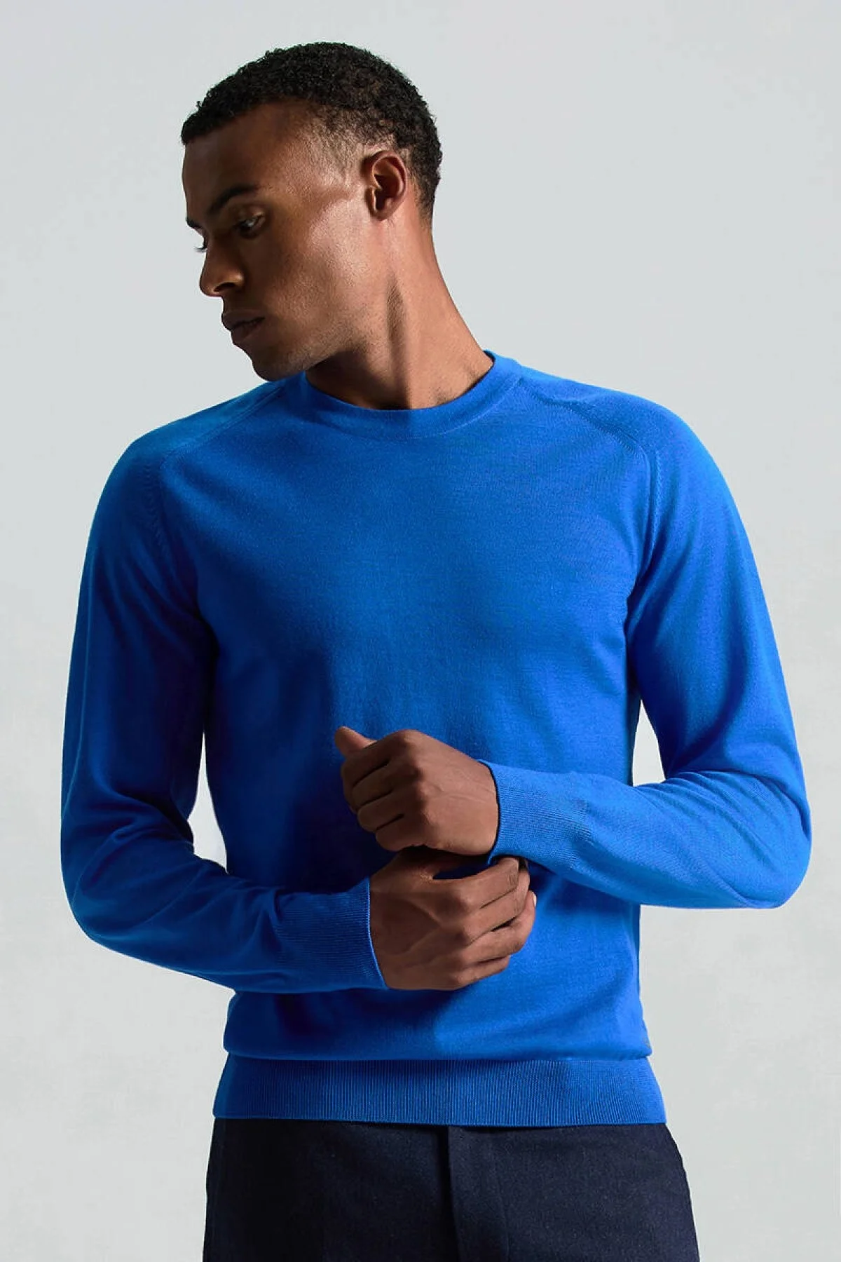 Hemington - Merino Yün Mavi Bisiklet Yaka Triko (3)
