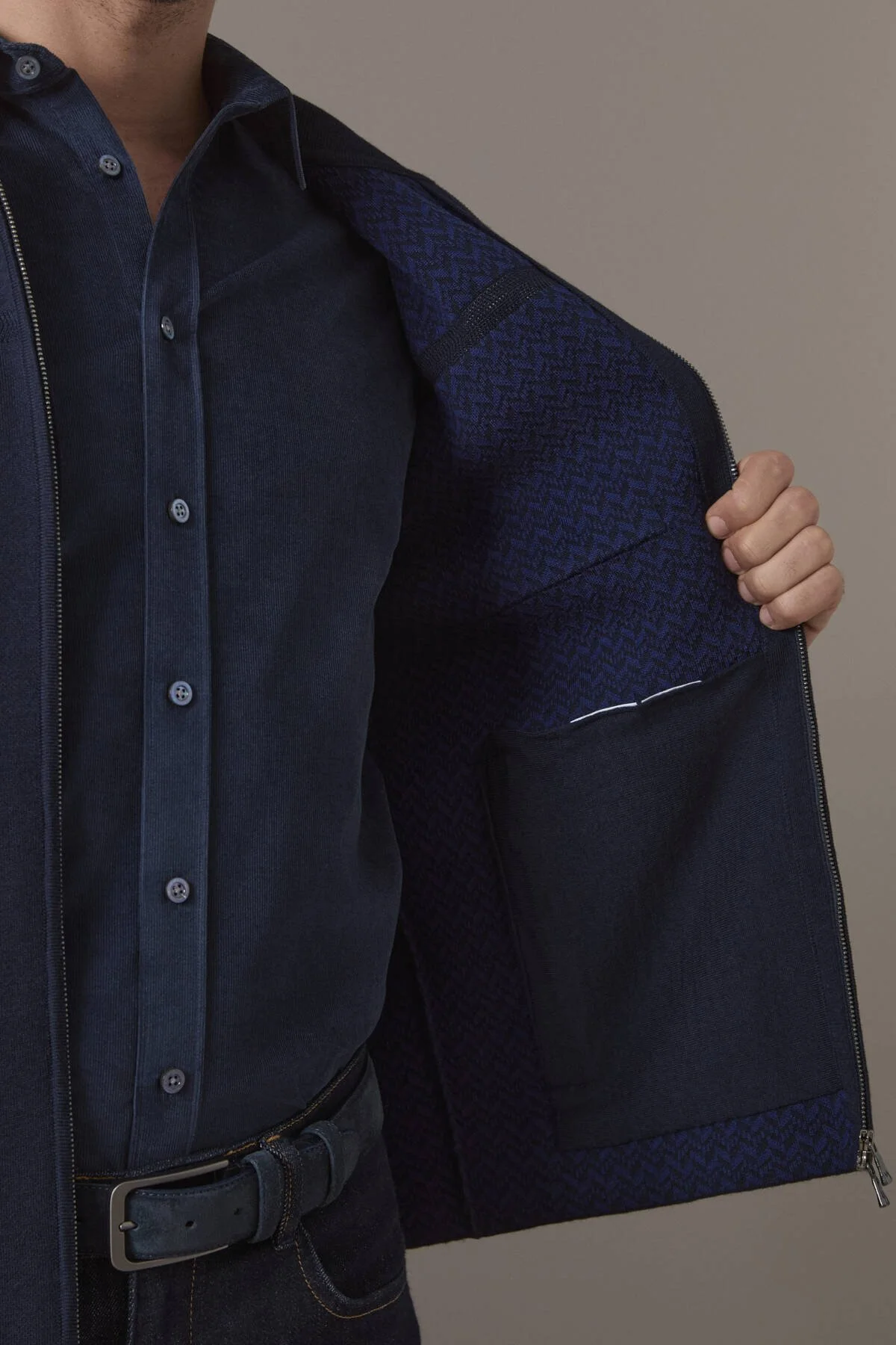 Hemington - Merino Yün Metal Düğme Cepli Lacivert Triko Ceket (4)