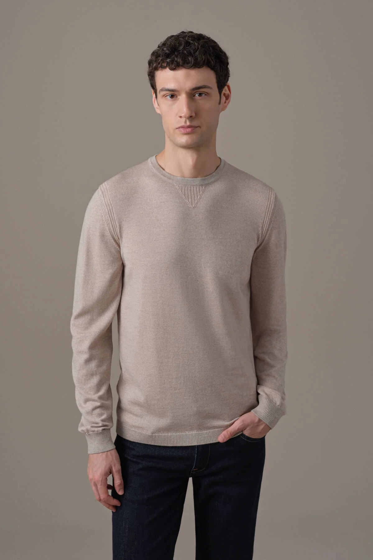 Hemington - Merino Yün-Modal Camel Lounge Triko (1)