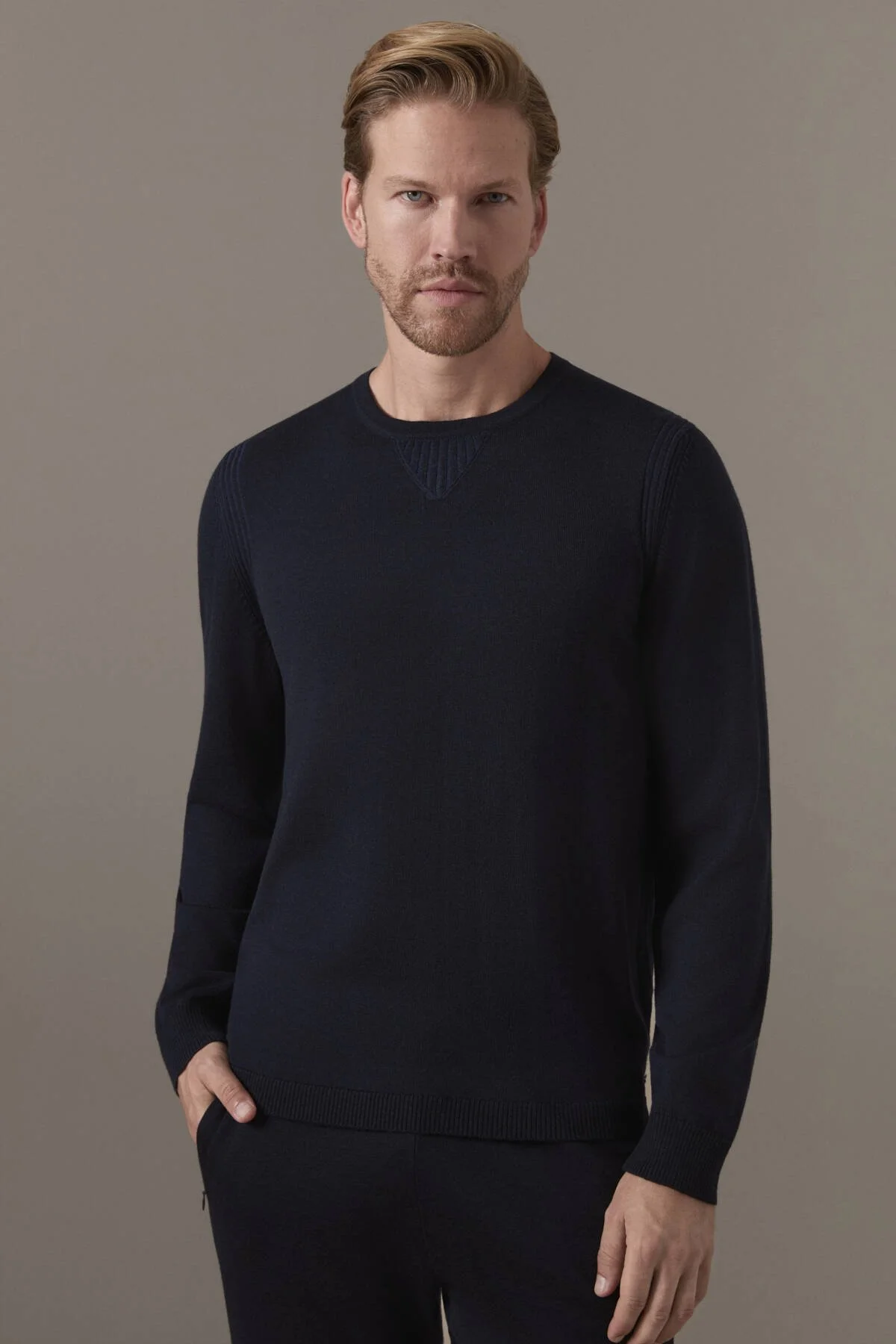 Hemington - Merino Yün-Modal Lacivert Lounge Triko (1)