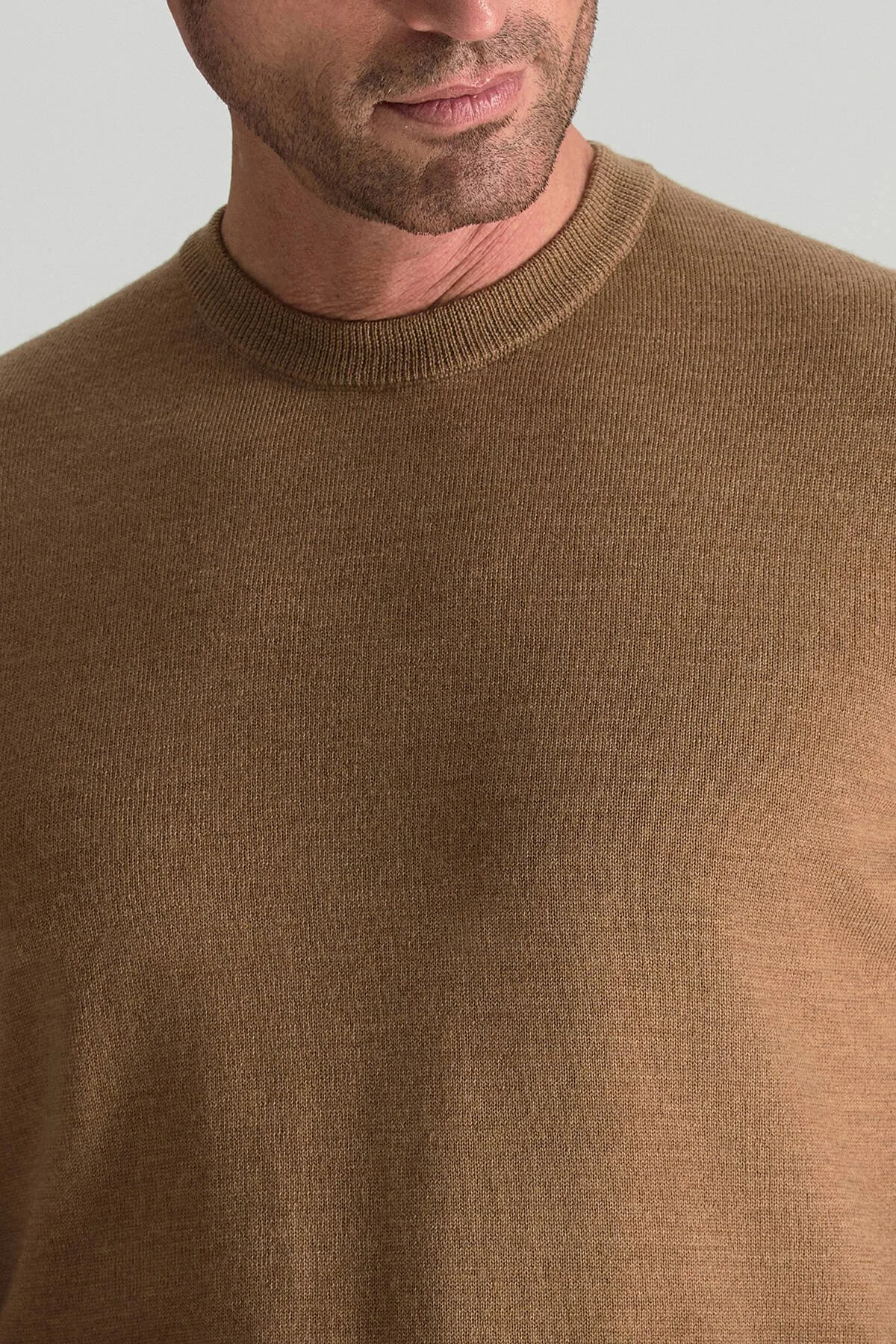 Hemington - Merino Yünü Bisiklet Yaka Camel Triko Kazak (3)