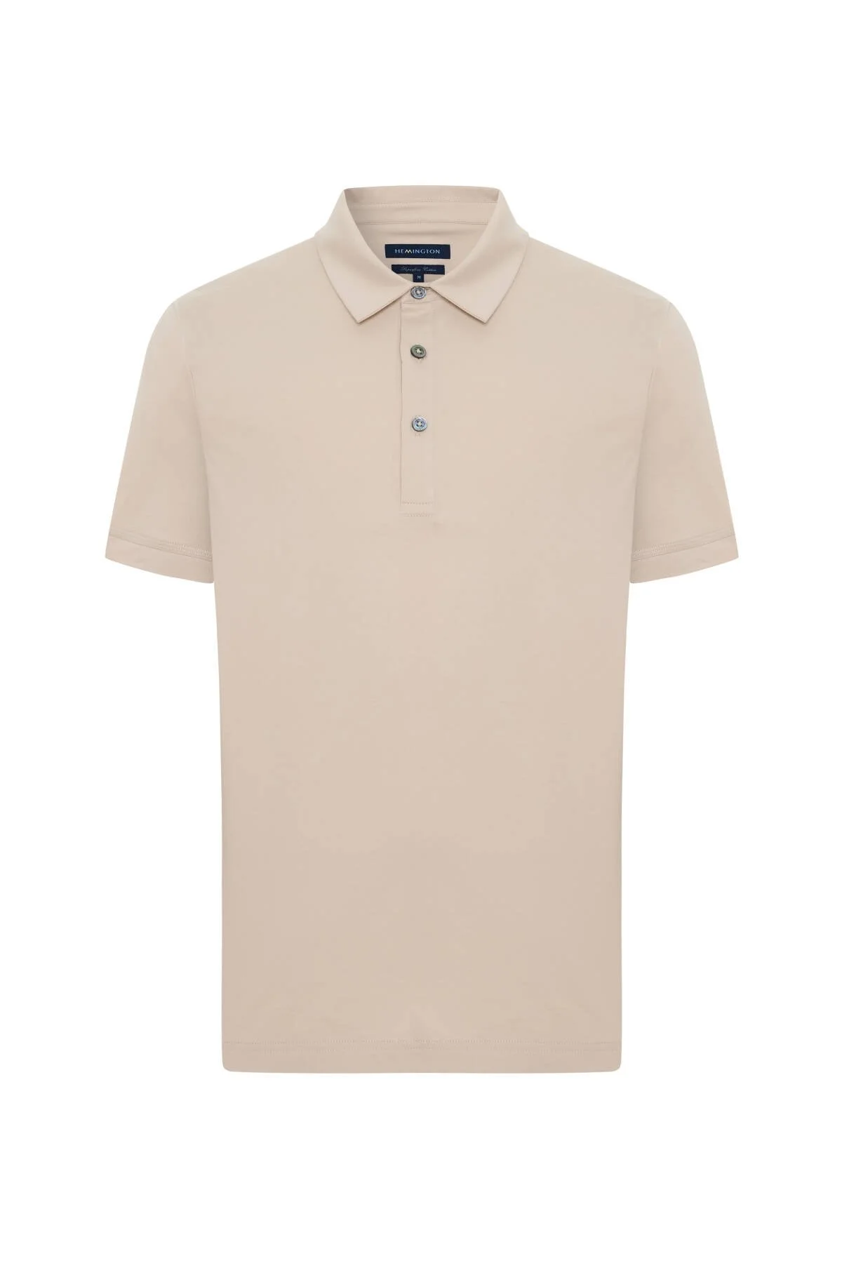 Hemington - Merserize Pamuk Açık Bej Polo Yaka T-Shirt (6)
