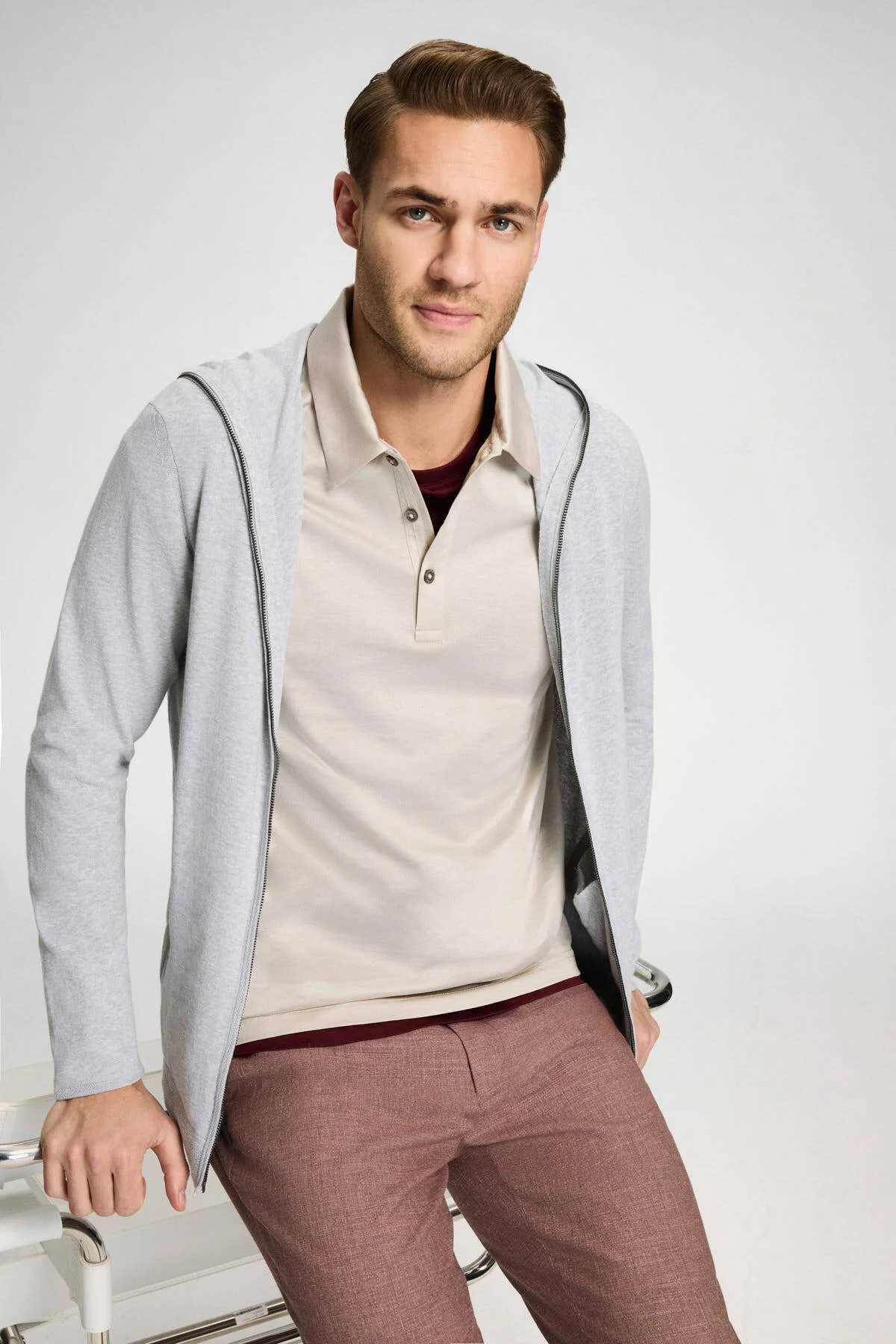 Hemington - Merserize Pamuk Açık Bej Polo Yaka T-Shirt (3)