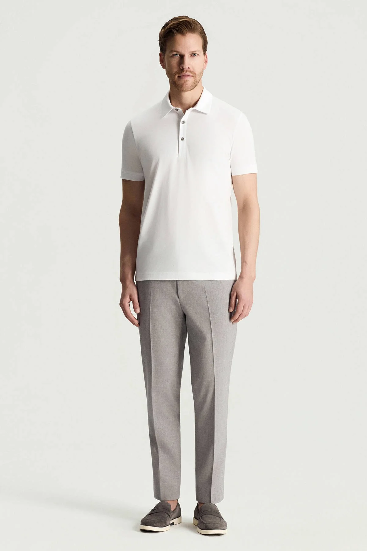 Hemington - Merserize Pamuk Beyaz Polo Yaka T-Shirt (2)