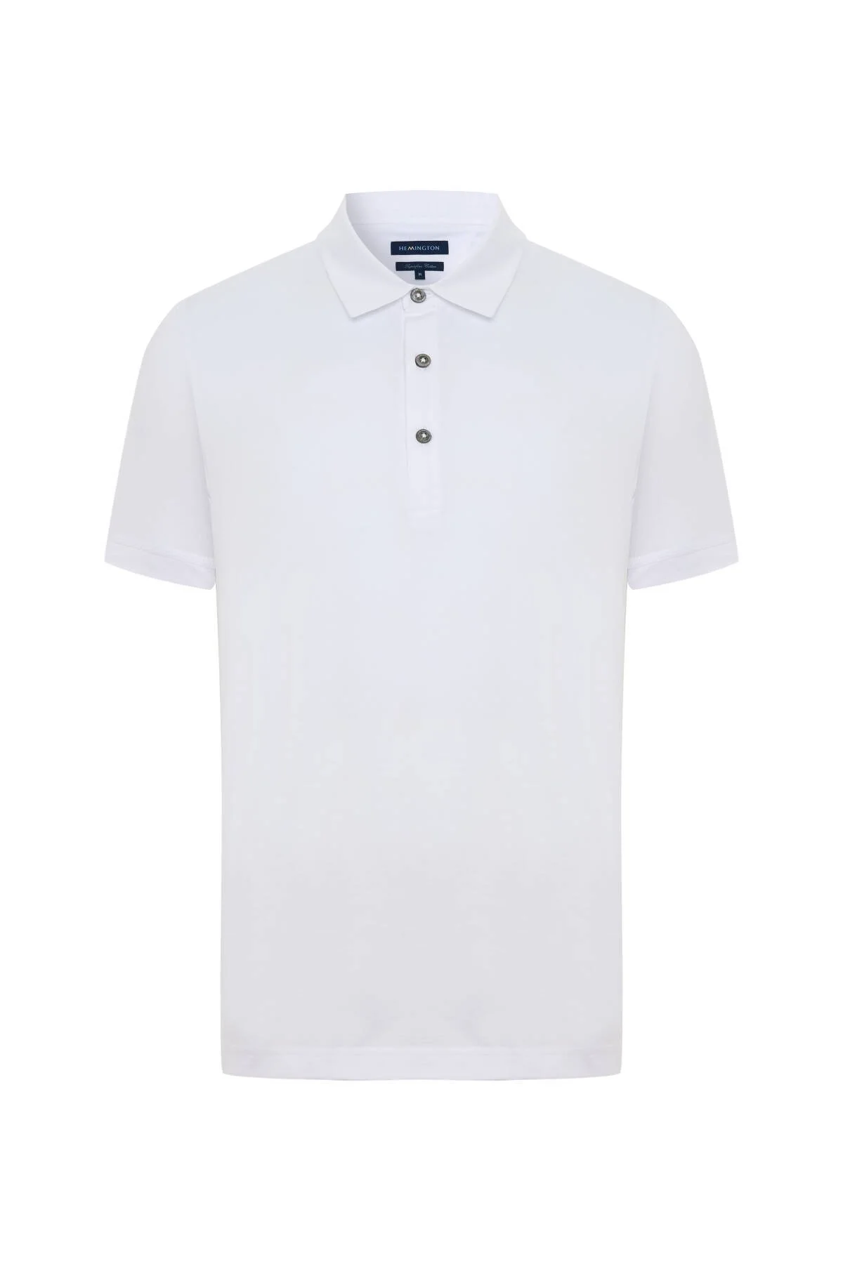 Hemington - Merserize Pamuk Beyaz Polo Yaka T-Shirt (6)