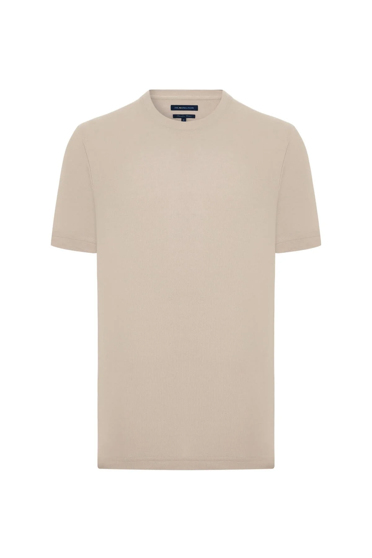 Hemington - Merserize Pamuk Bisiklet Yaka Bej Basic T-Shirt (6)