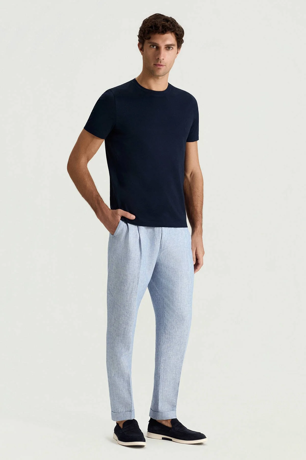 Hemington - Merserize Pamuk Bisiklet Yaka Lacivert T-Shirt (2)