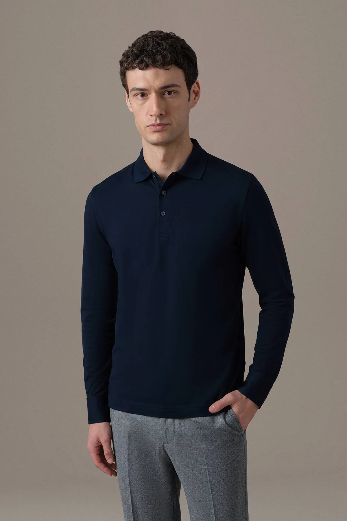 Hemington - Merserize Pamuk Lacivert Uzun Kollu Polo T-Shirt (1)