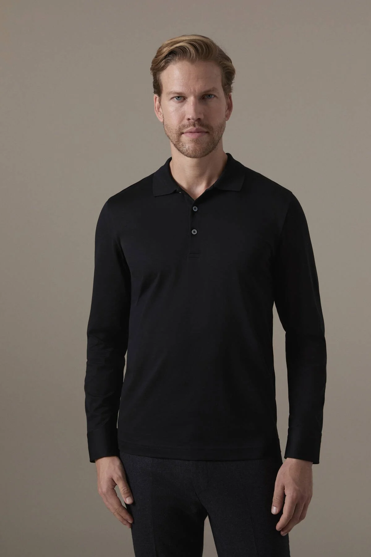 Hemington - Merserize Pamuk Siyah Uzun Kollu Polo T-Shirt (1)