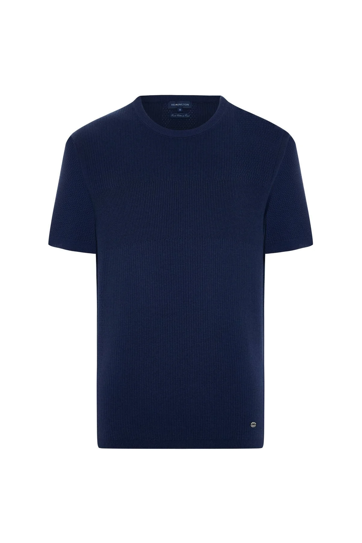 Hemington - Modal Pamuk Karışım Fitilli Örgü Detaylı Lacivert T-Shirt (6)