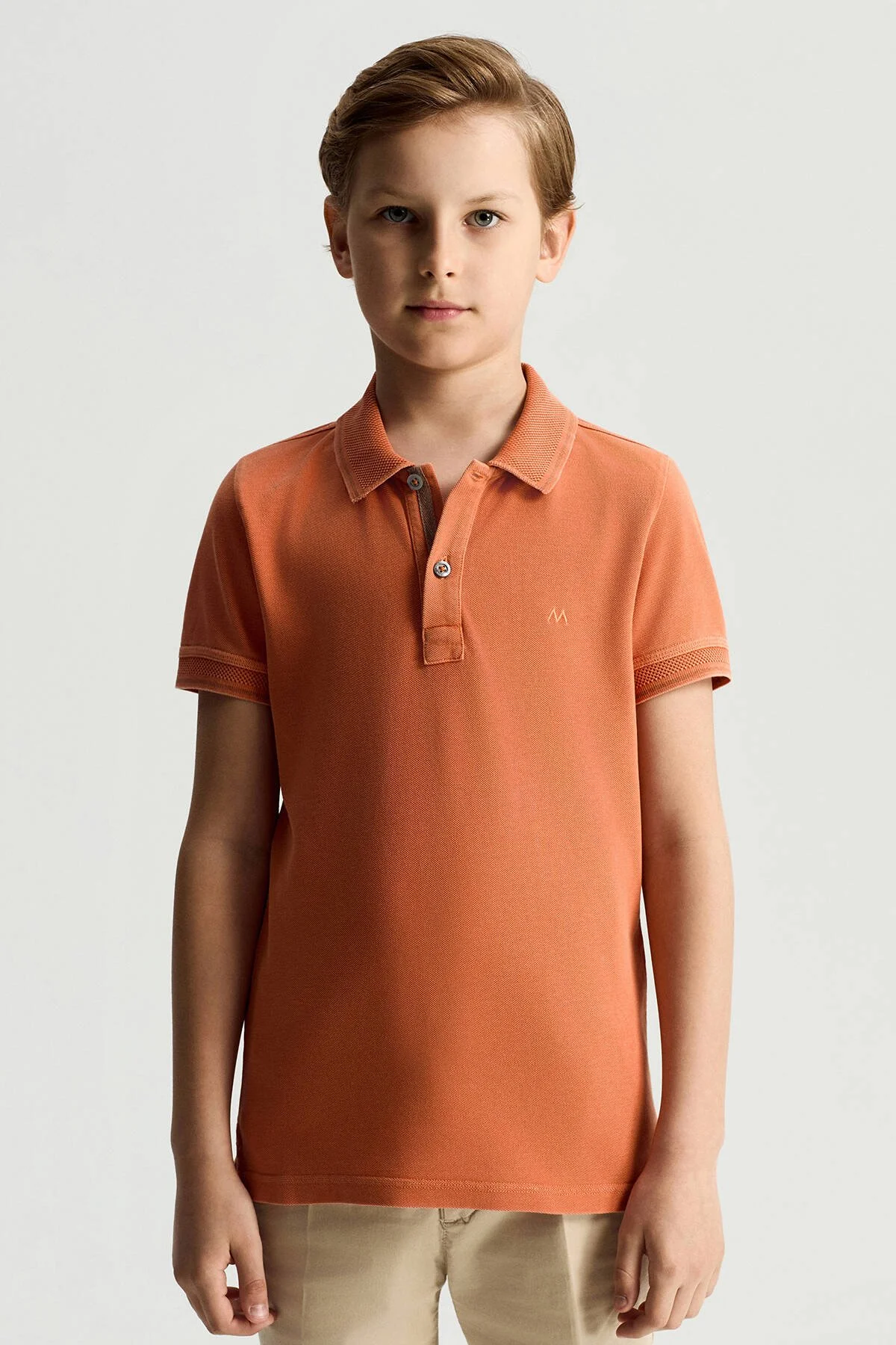 Hemington - Vintage Görünümlü Turuncu Polo Yaka Çocuk T-Shirt (1)