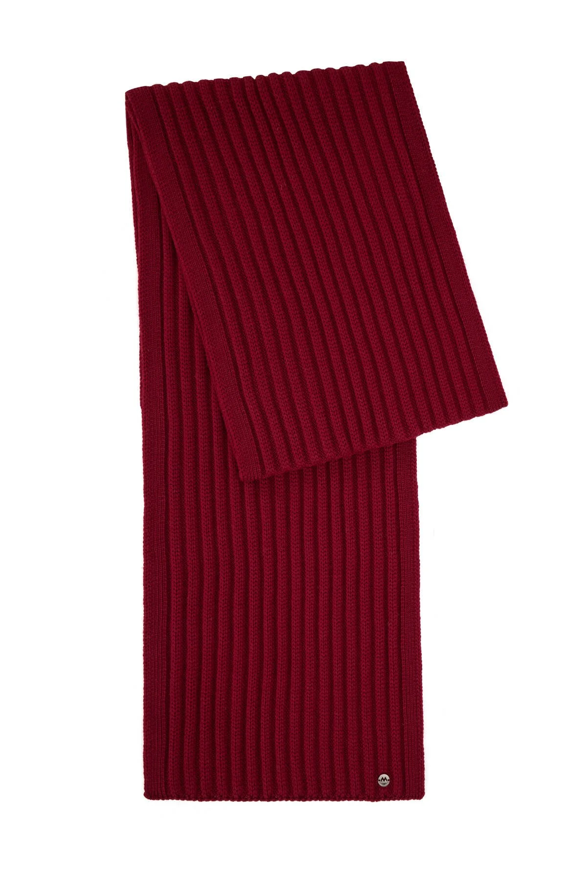 Hemington - Örgü Desenli Merino Yün Bordo Atkı (4)