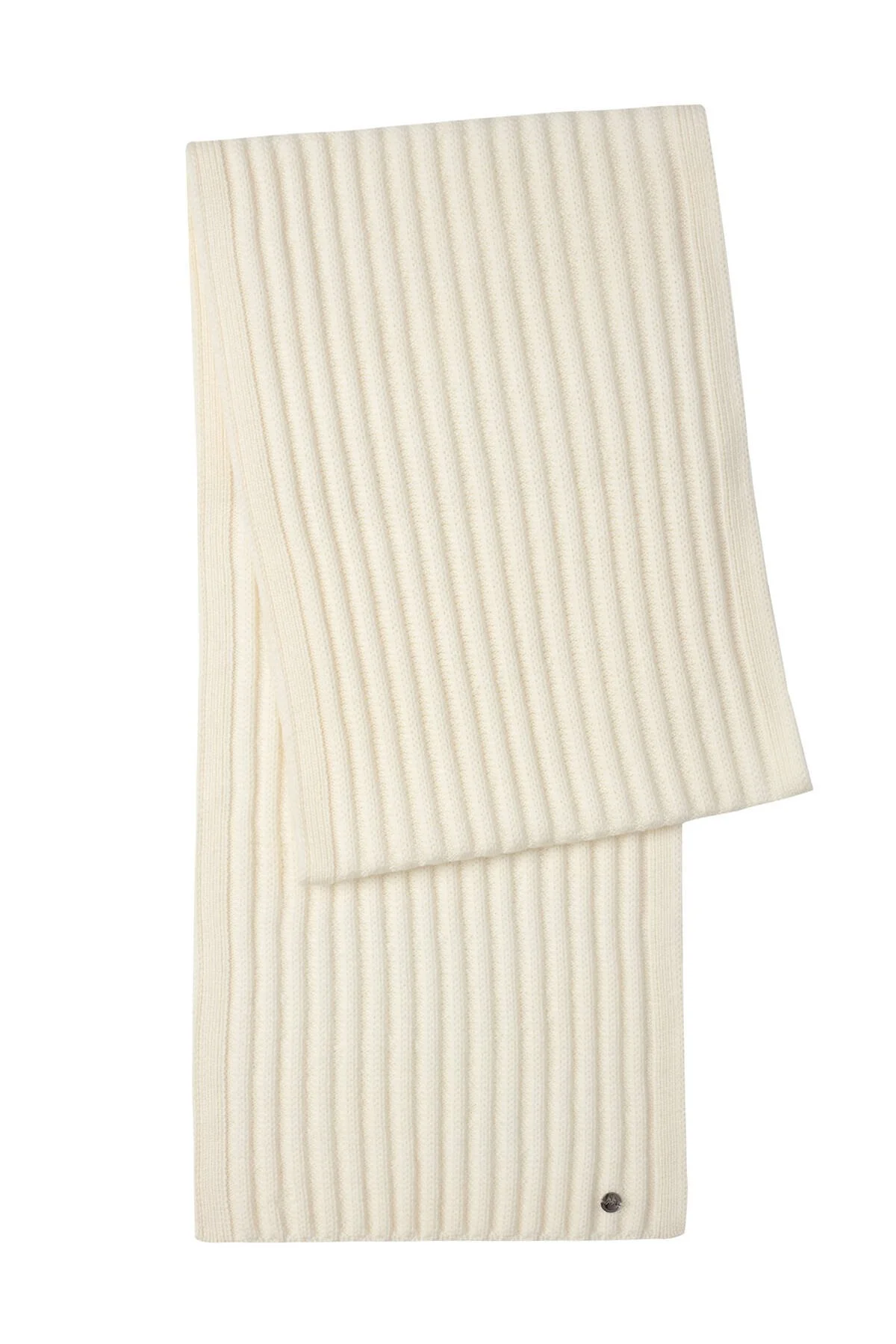 Hemington - Örgü Desenli Merino Yün Ekru Atkı (4)