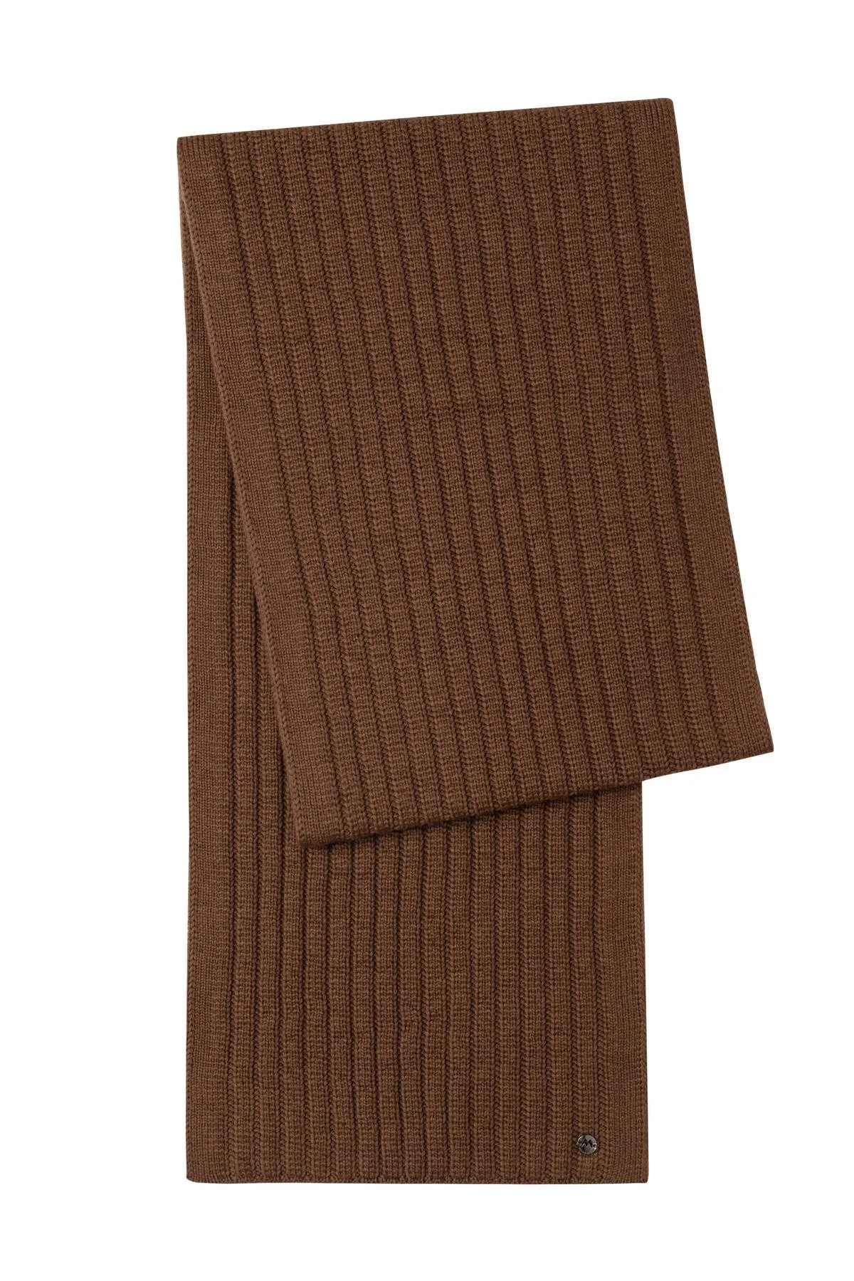 Hemington - Örgü Desenli Merino Yün Tütün Rengi Atkı (4)