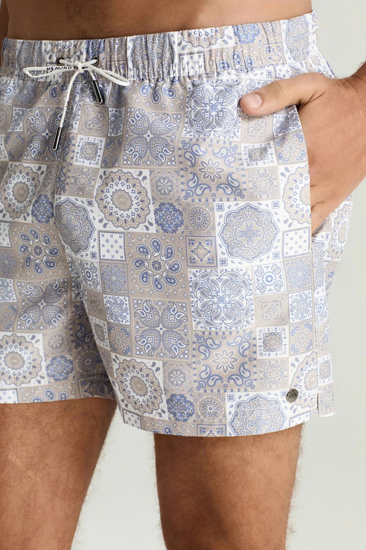 Hemington - Paisley Desen Bej Rengi Quick Dry Mayo (3)
