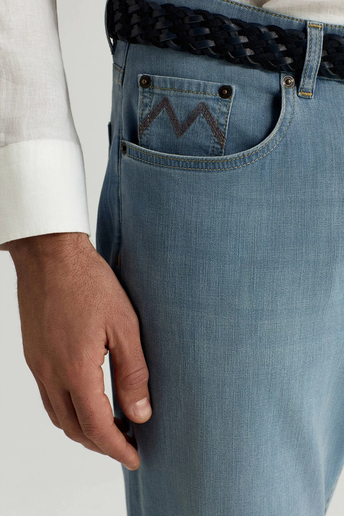 Hemington - Pamuk Karışım Açık Mavi Denim Pantolon (4)