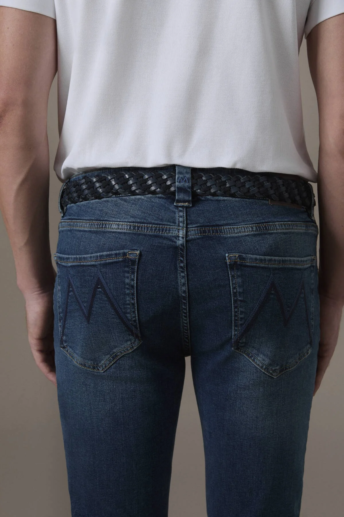 Hemington - Pamuk Karışım Slim Fit Lacivert Taşlanmış Denim Pantolon (4)