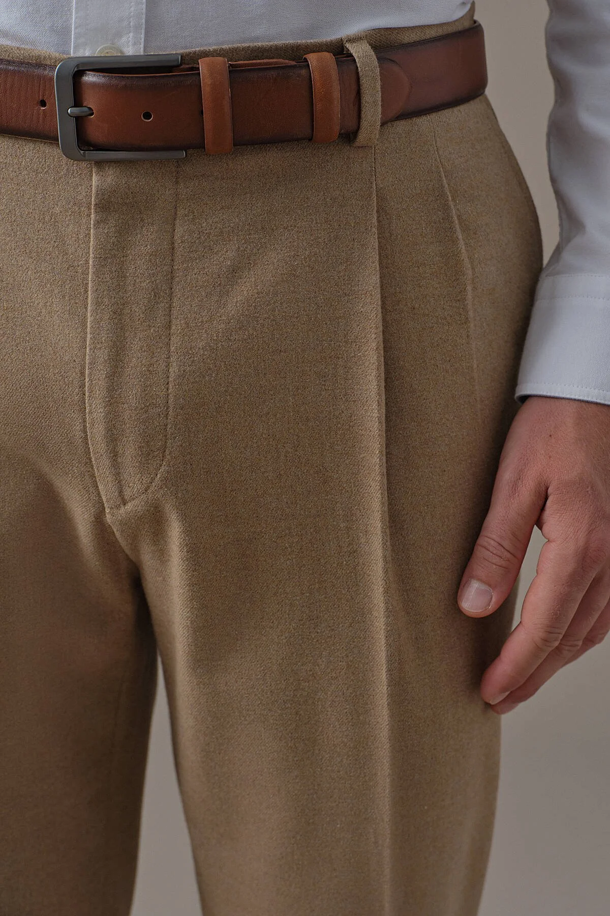 Hemington - Pamuk Kaşmir Camel Relax Chino Pantolon (3)