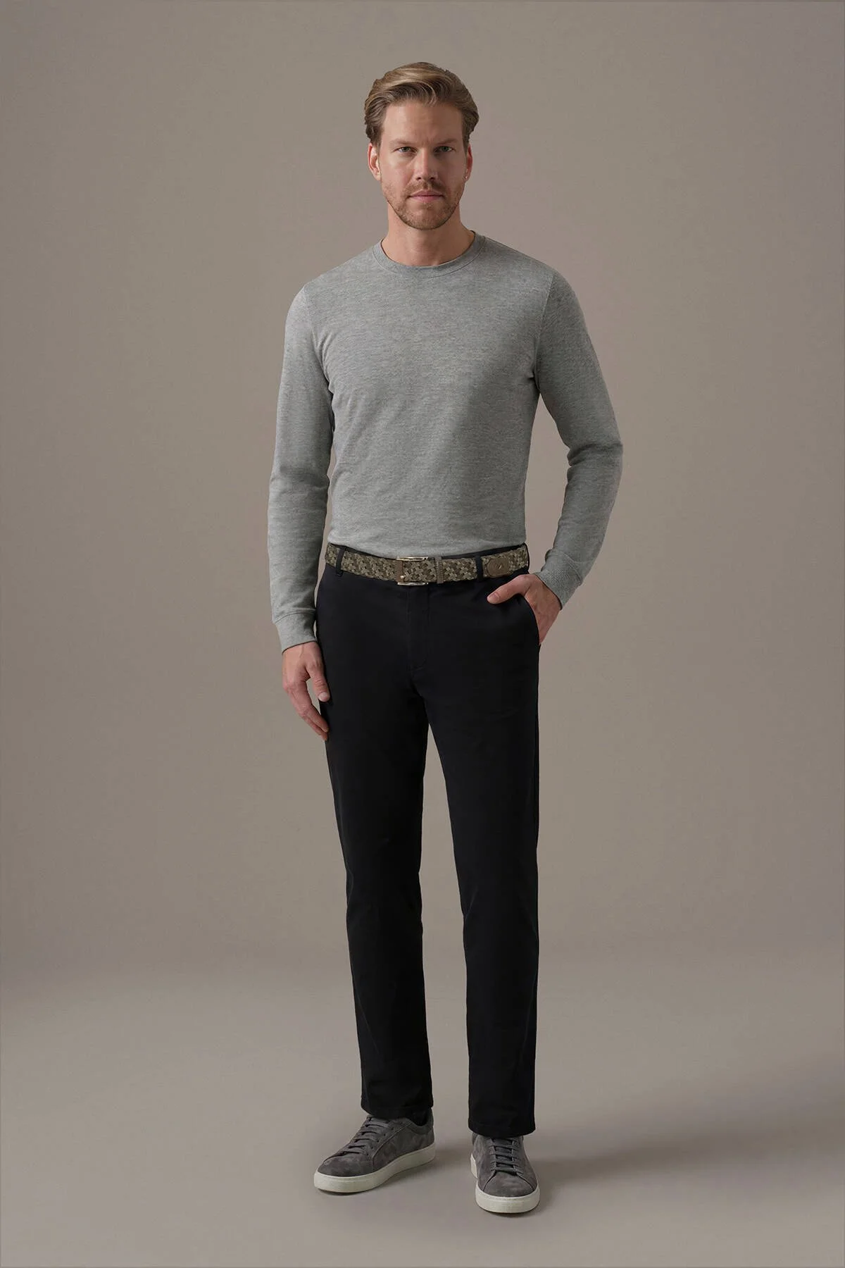 Hemington - Pamuk Modal Siyah Chino Pantolon (1)