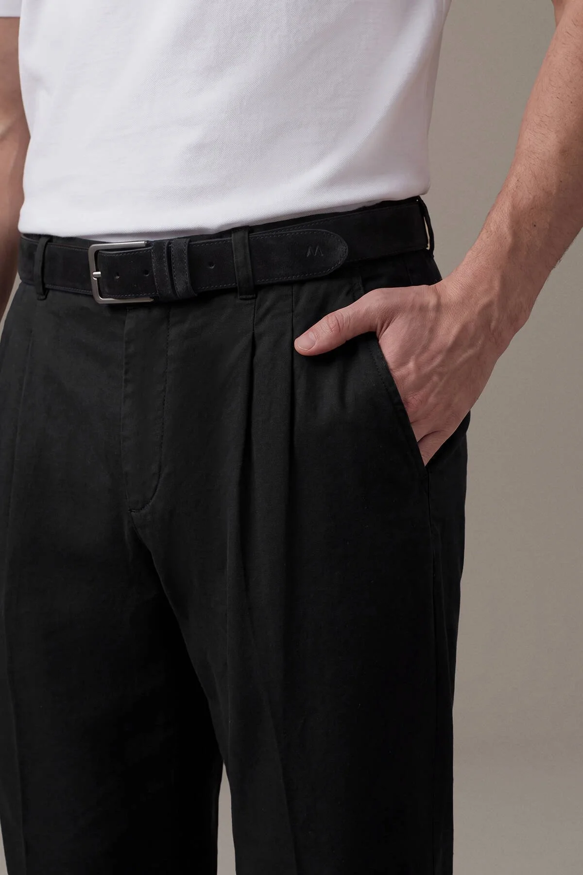 Hemington - Pamuk Modal Siyah Relax Chino Pantolon (3)
