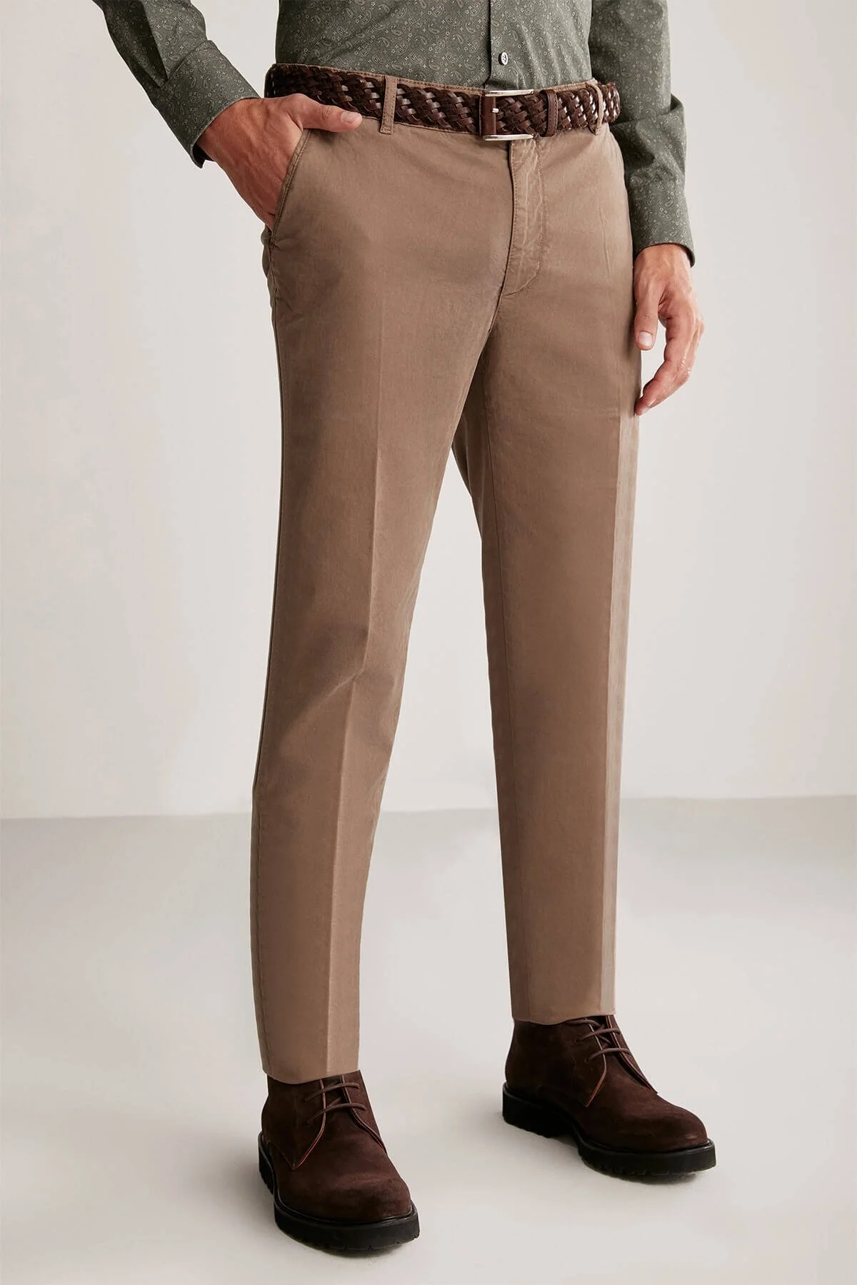 Hemington - Pamuklu Tütün Rengi Regular Fit Chino Pantolon (1)
