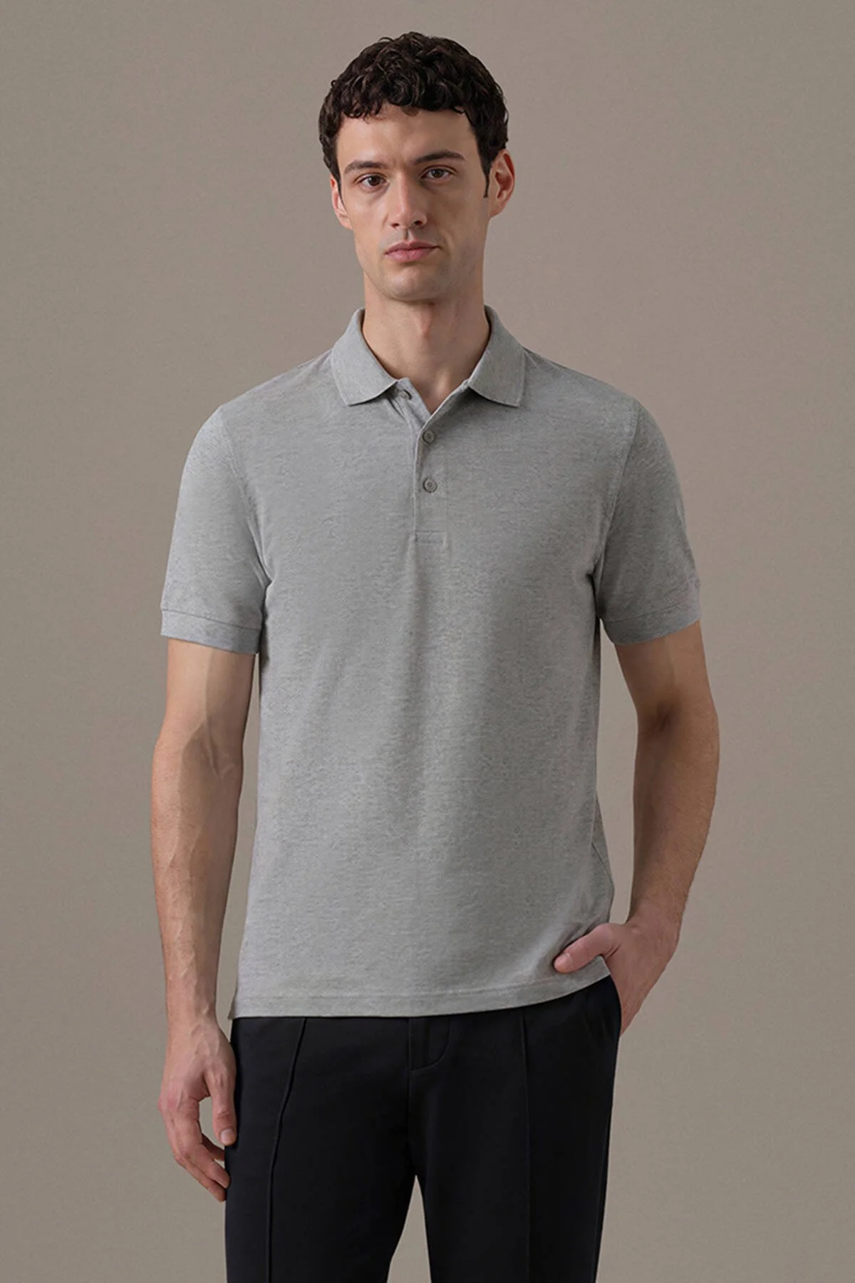 Hemington - Polo Yaka Açık Gri T-Shirt (1)
