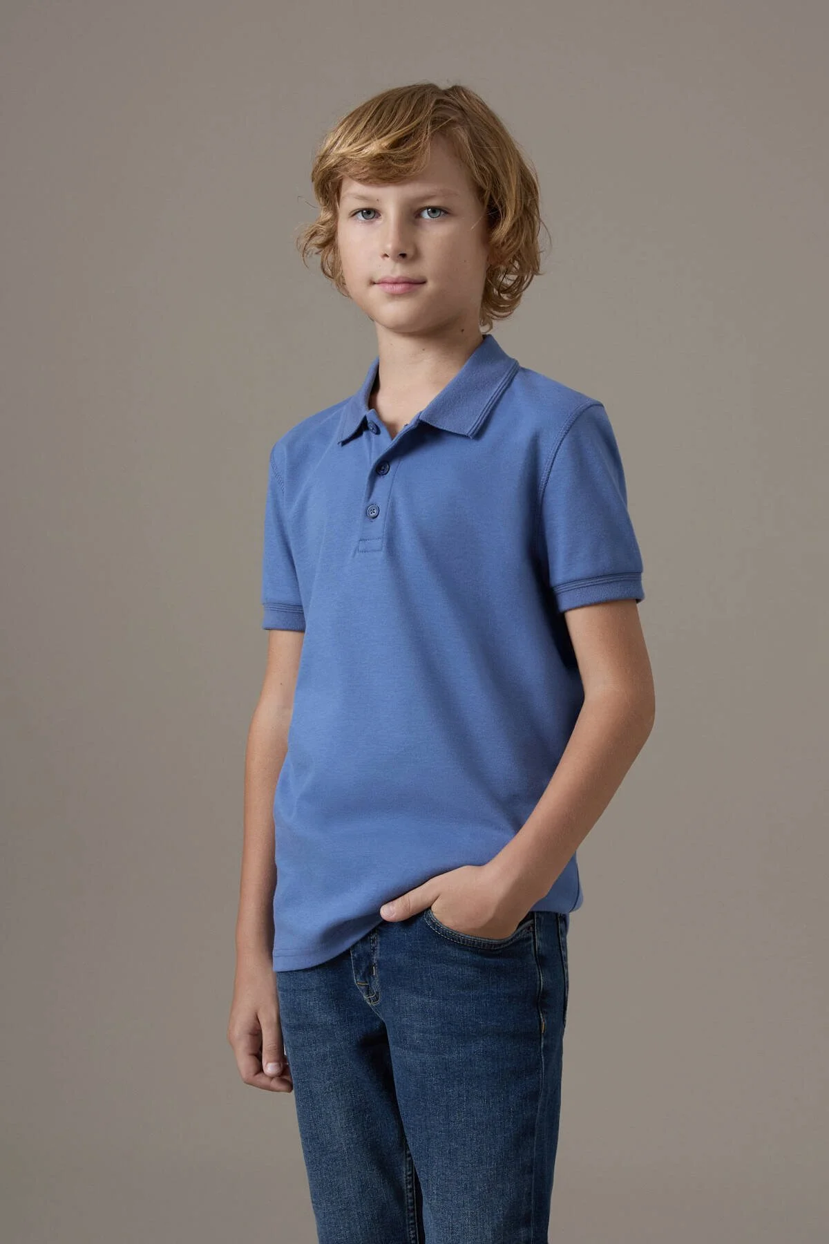 Hemington - Polo Yaka Mavi Çocuk T-Shirt (1)